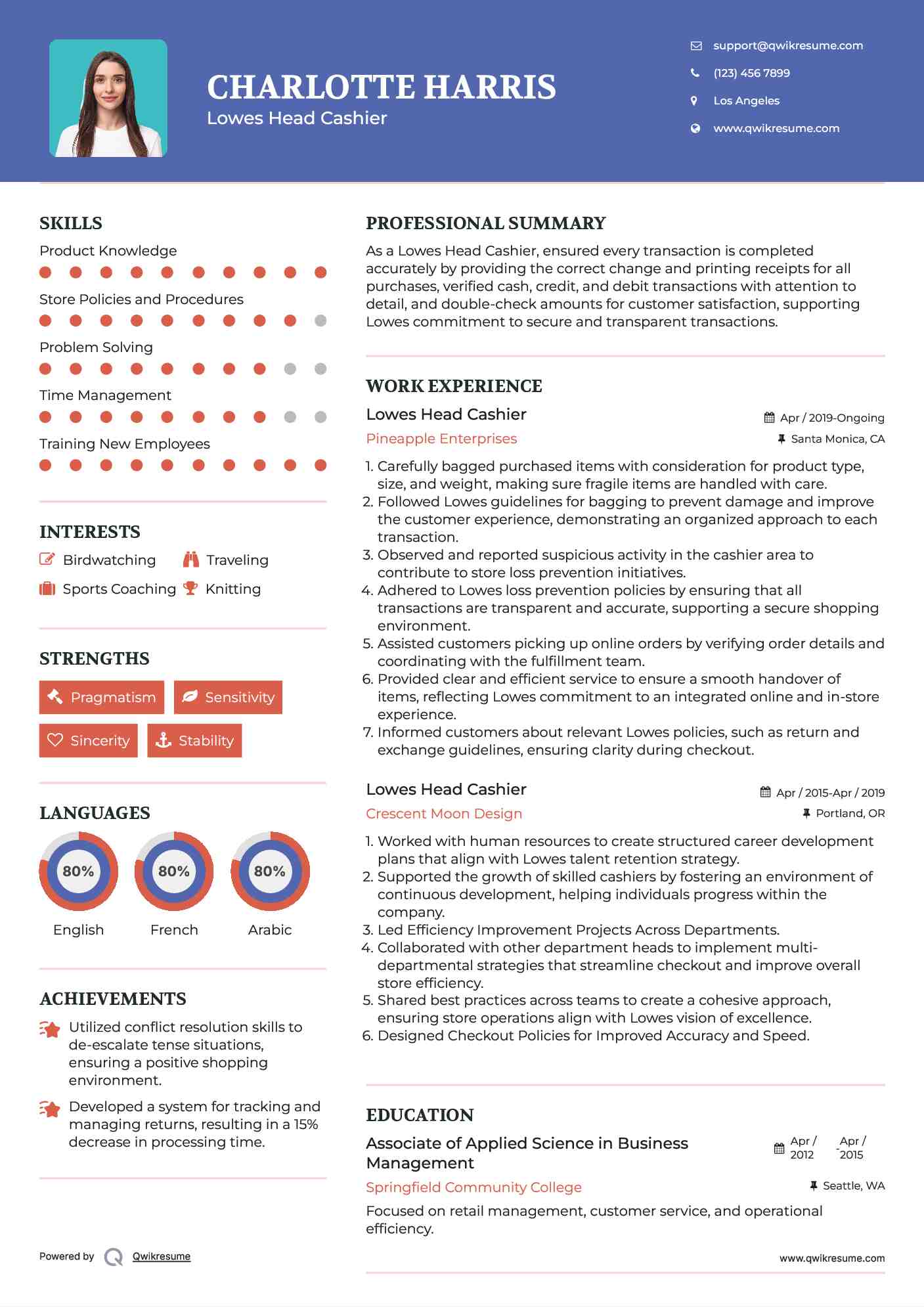 Lowes Head Cashier Resume Format