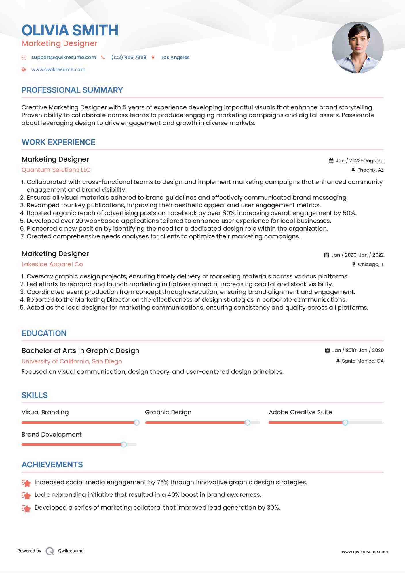 Marketing Designer Resume Template