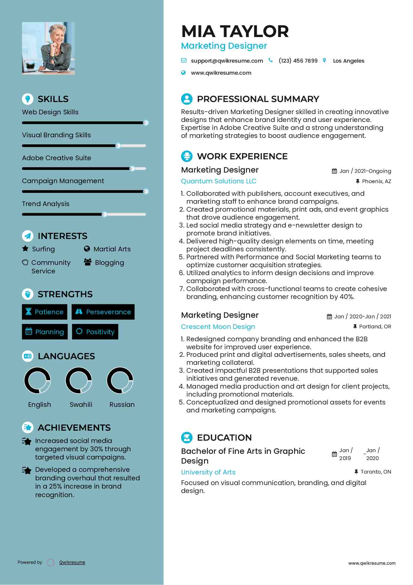 Marketing Designer Resume Template