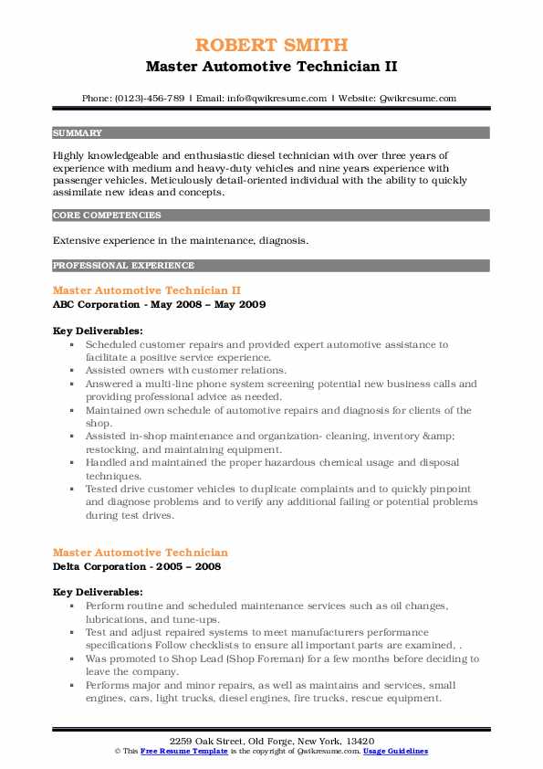 master-automotive-technician-resume-samples-qwikresume