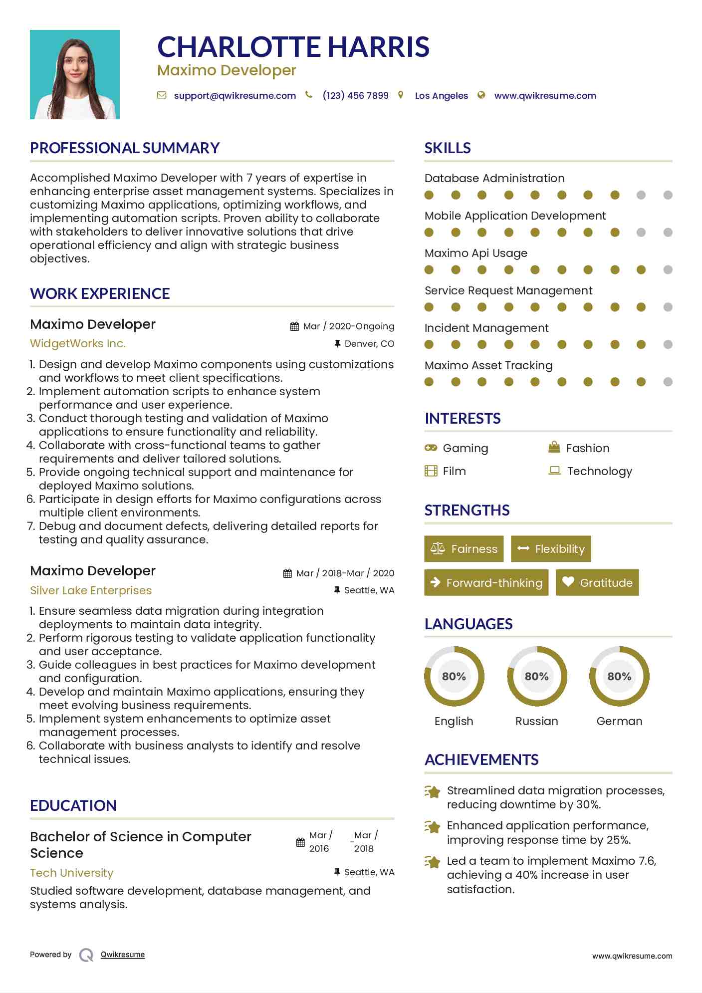 Maximo Developer Resume Format