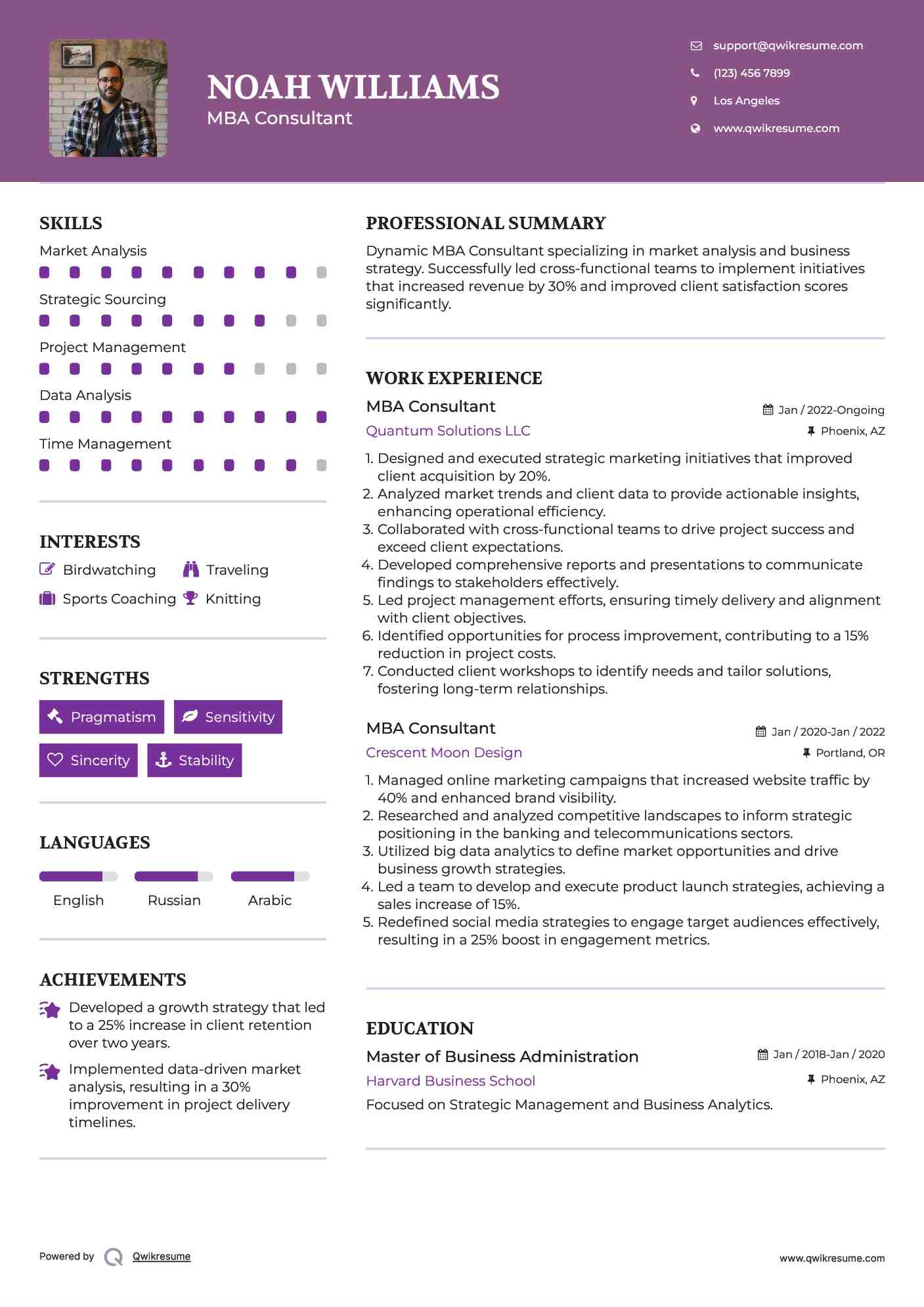 MBA Consultant Resume Template
