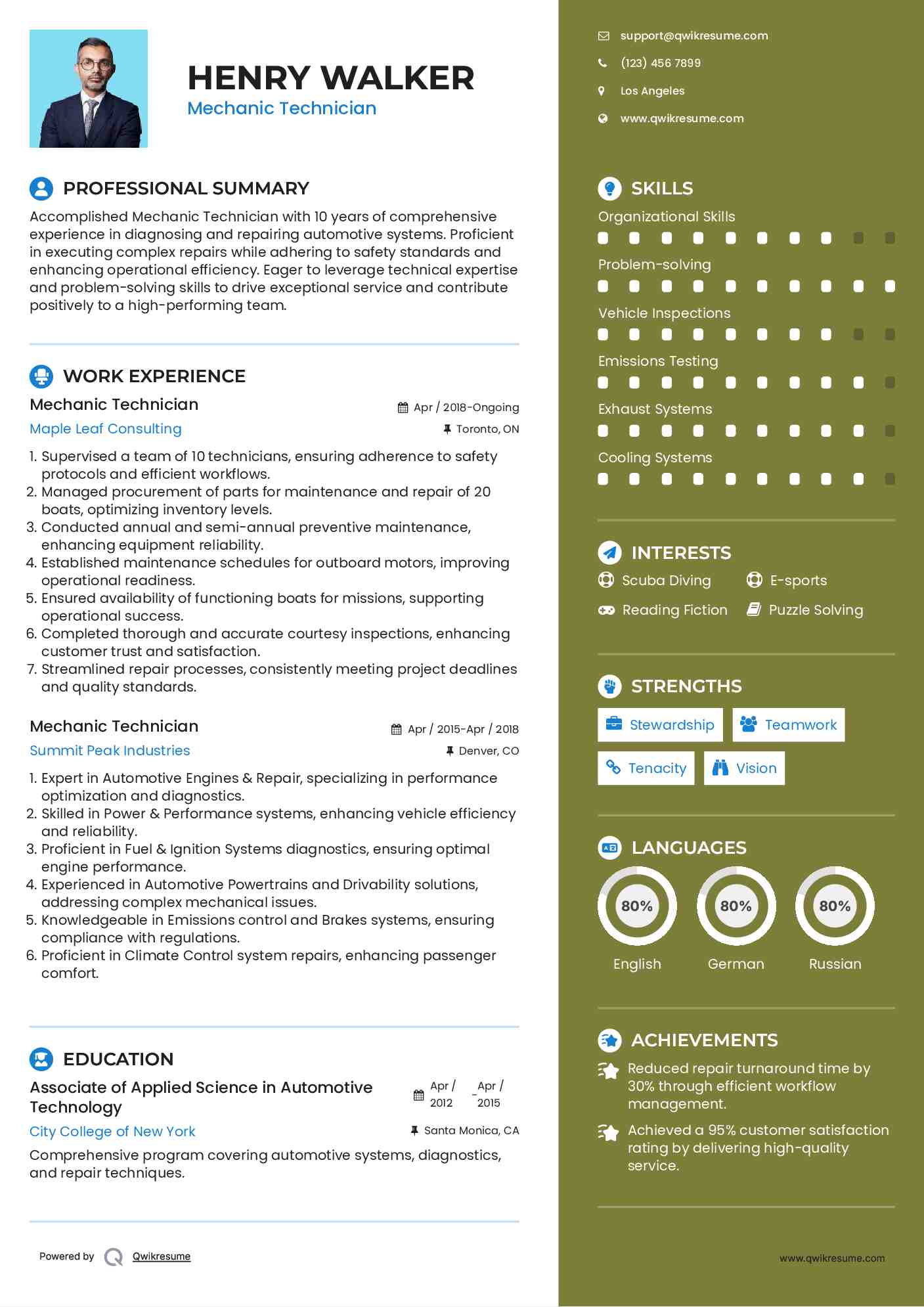 10 Mechanic Technician Resume - Mechanic Technician 1587385514 Pdf 