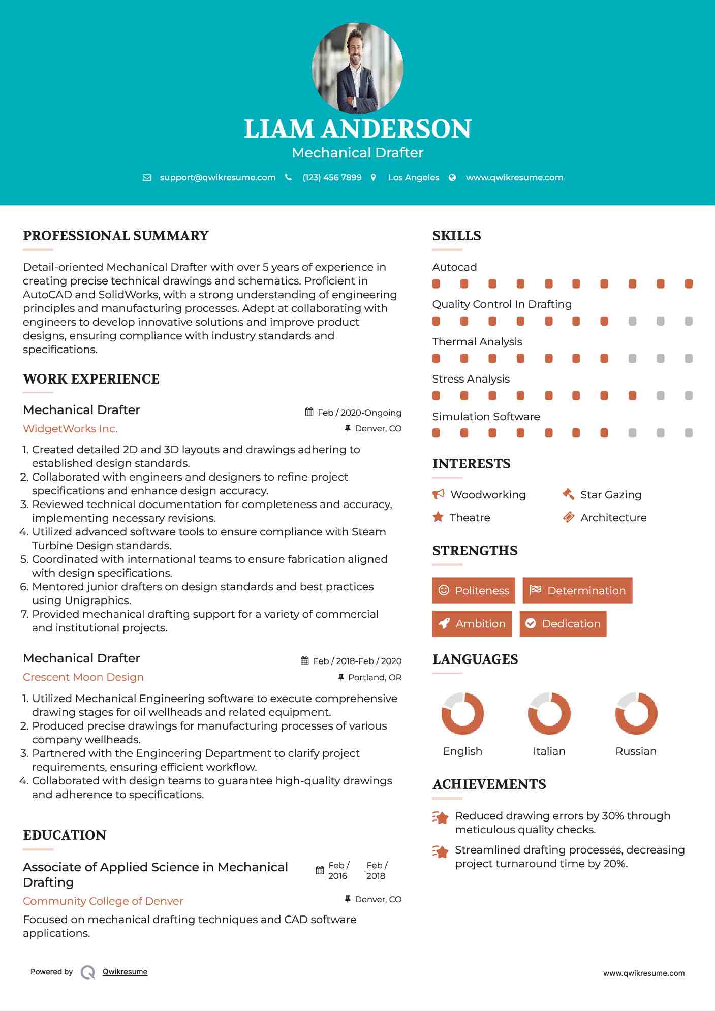 Mechanical Drafter Resume Model