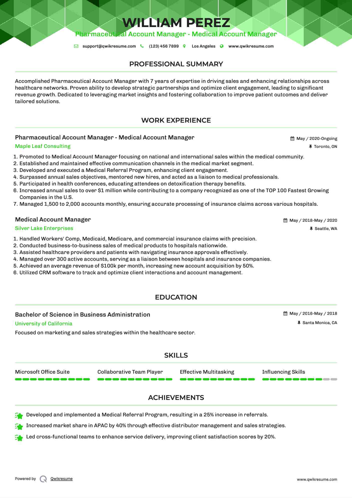 Pharmaceutical Account Manager - Medical Account Manager Resume Model