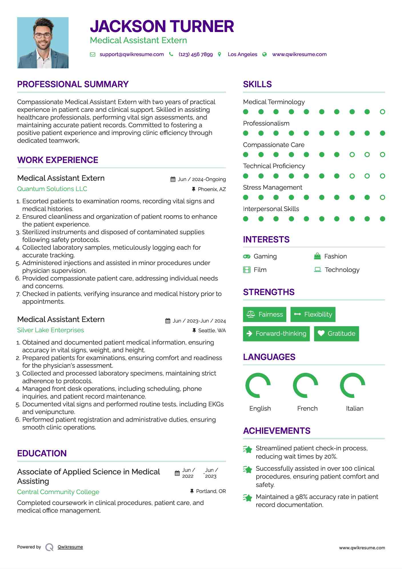 Medical Assistant Extern Resume Format