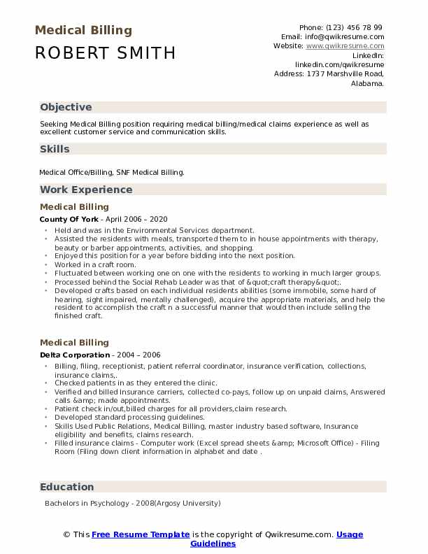 Medical Billing Resume Samples - Medical Billing 1587381171 Pdf 
