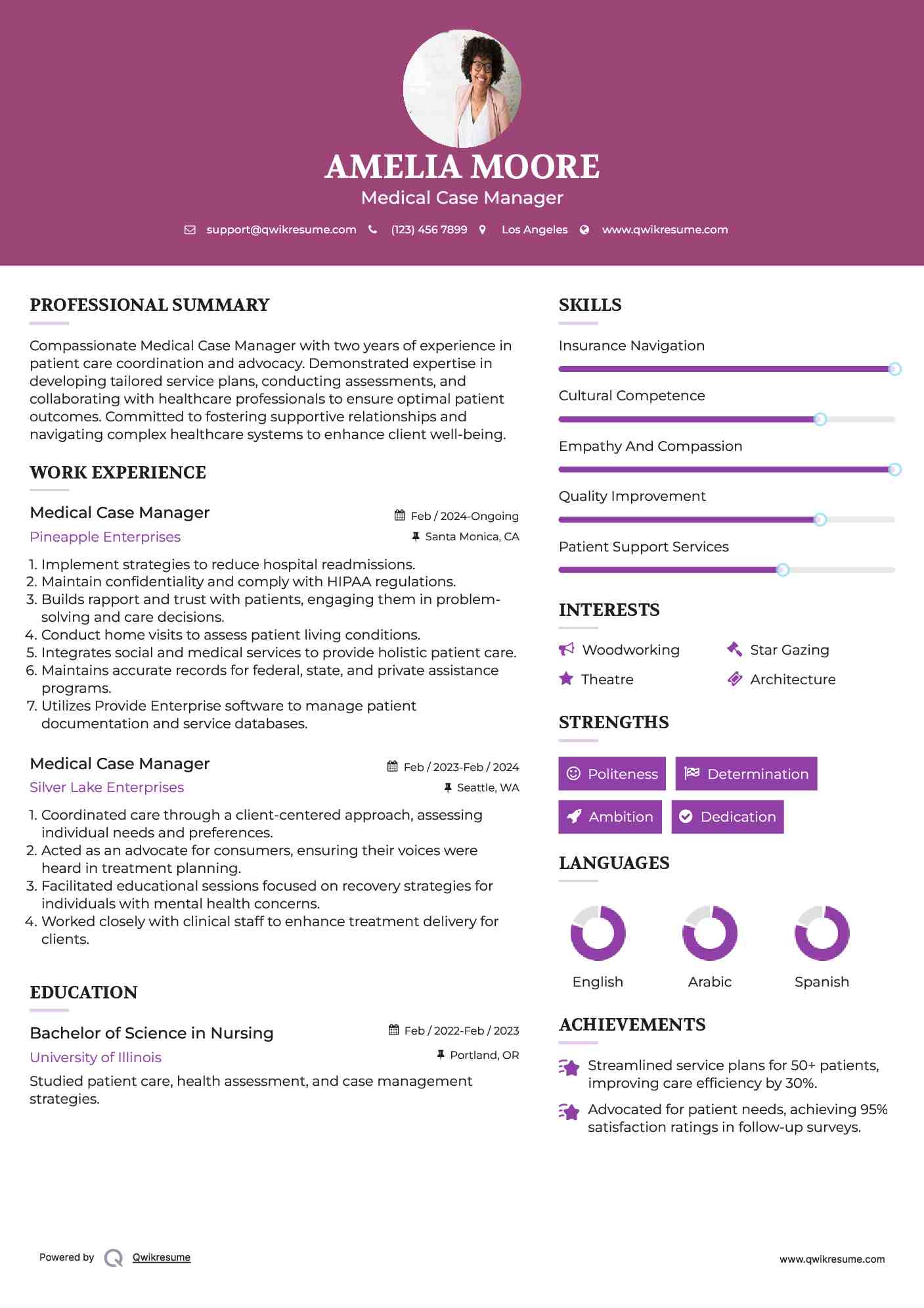 Medical Case Manager Resume Format