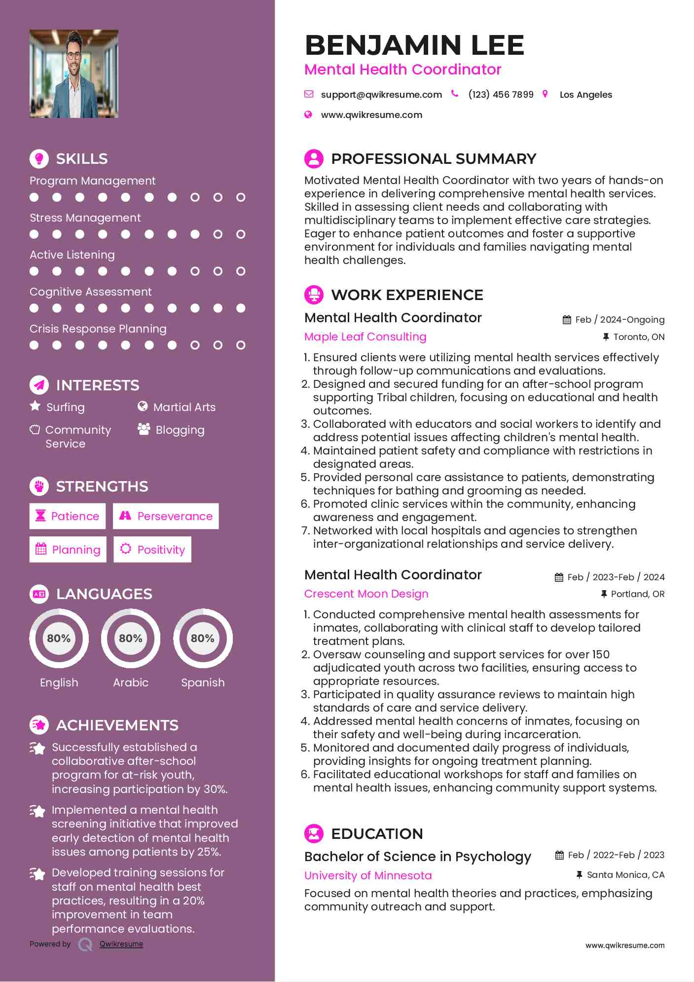 Mental Health Coordinator Resume Model