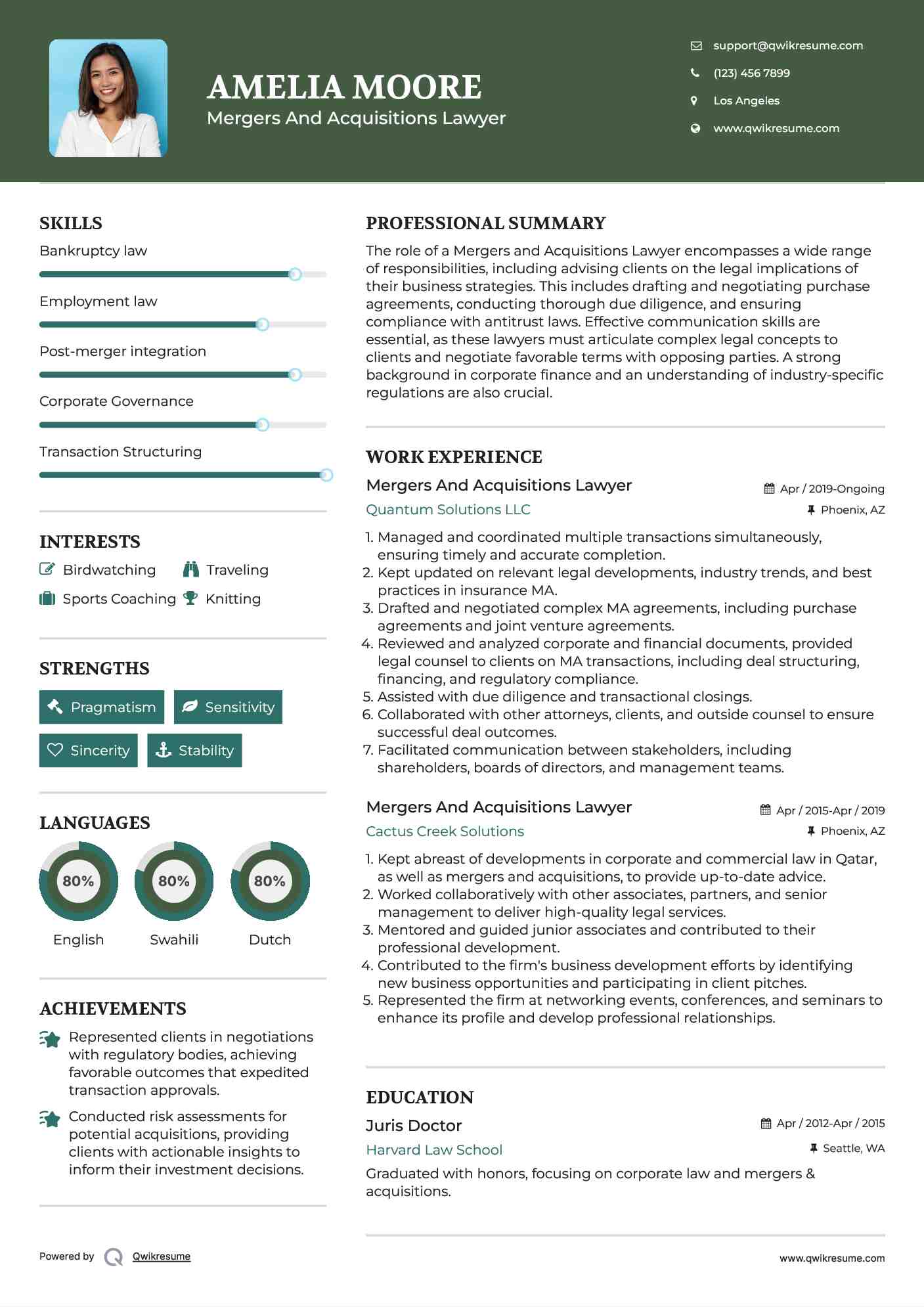  Mergers And Acquisitions Lawyer Resume Format