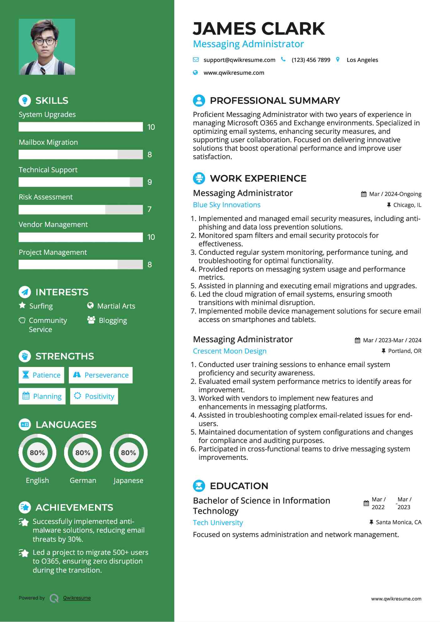 Messaging Administrator Resume Template