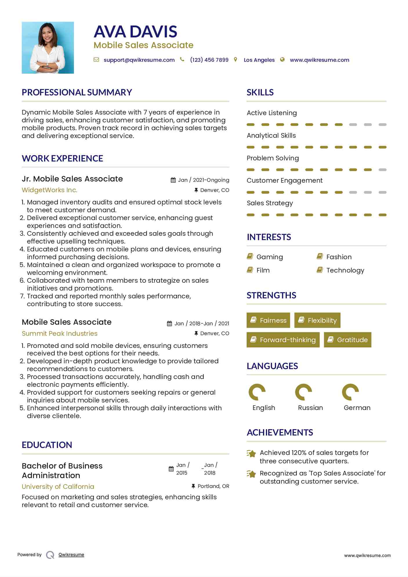 Mobile Sales Associate Resume Samples QwikResume