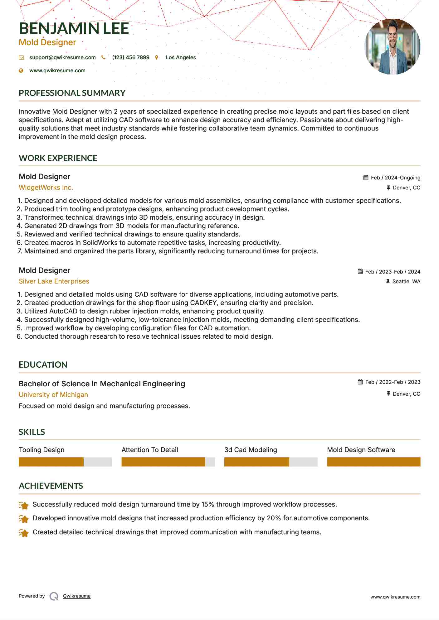 10+ Mold Designer Resume Samples & Templates for 2025