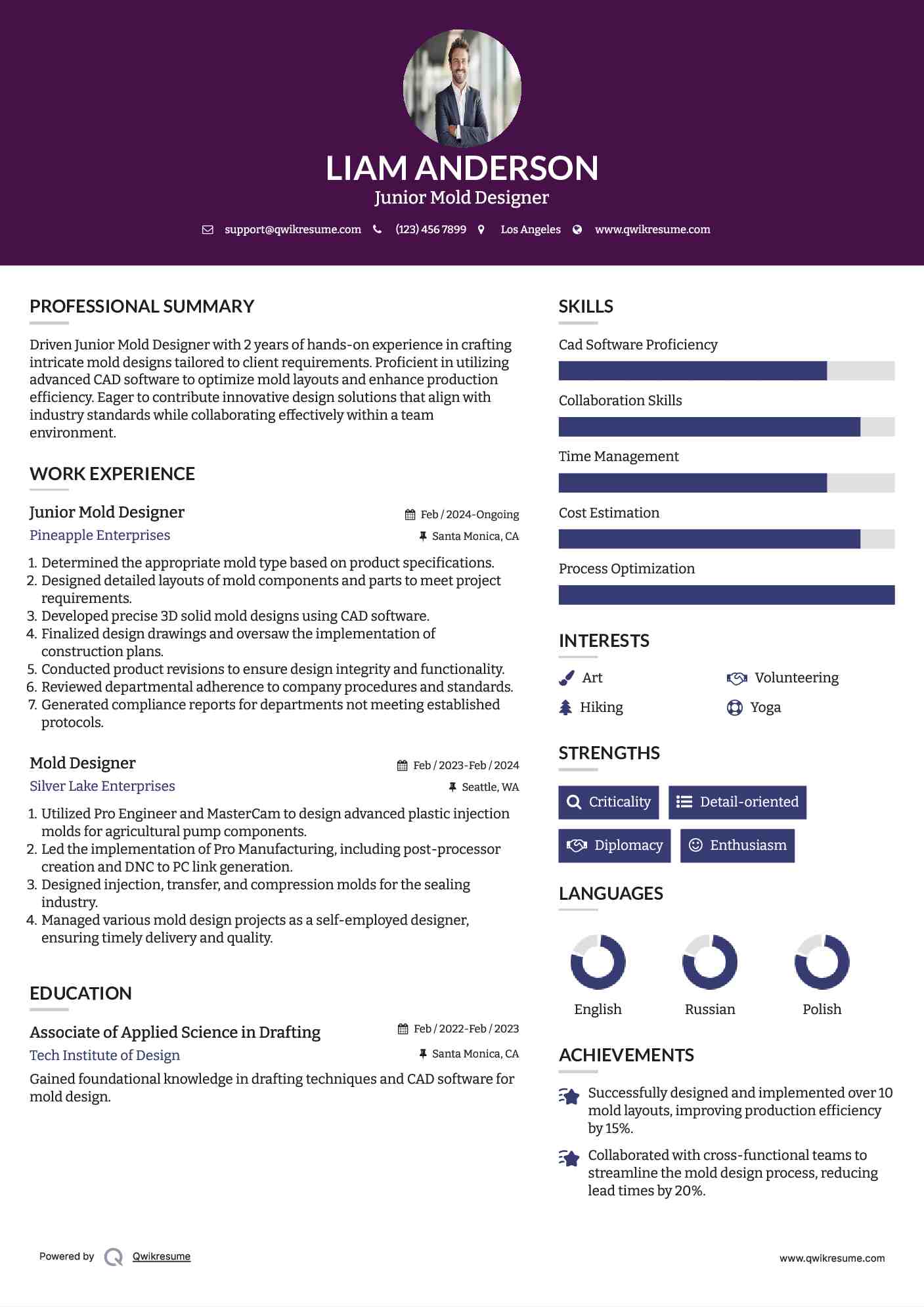 10+ Mold Designer Resume Samples & Templates for 2025