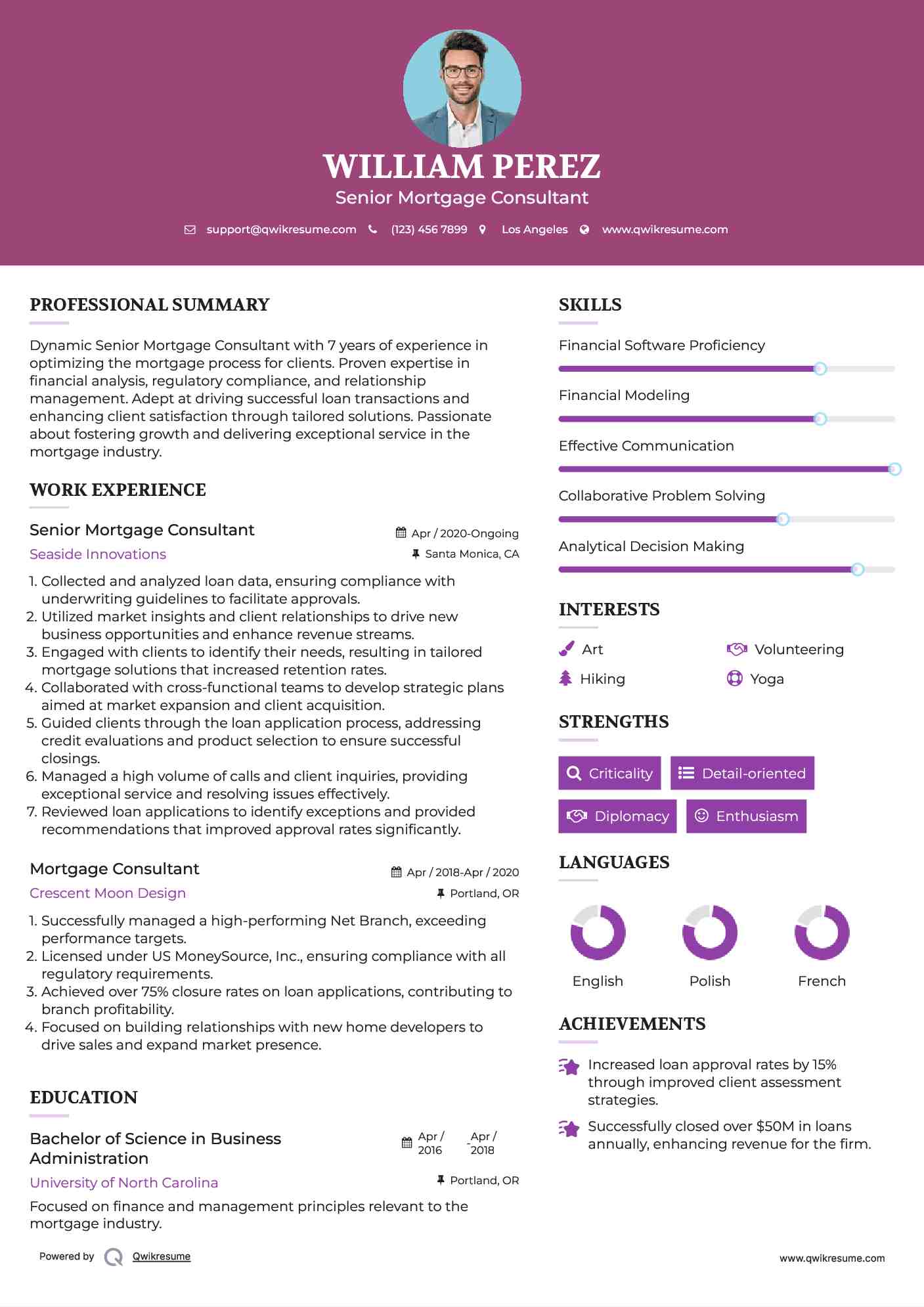 Senior Mortgage Consultant Resume Format