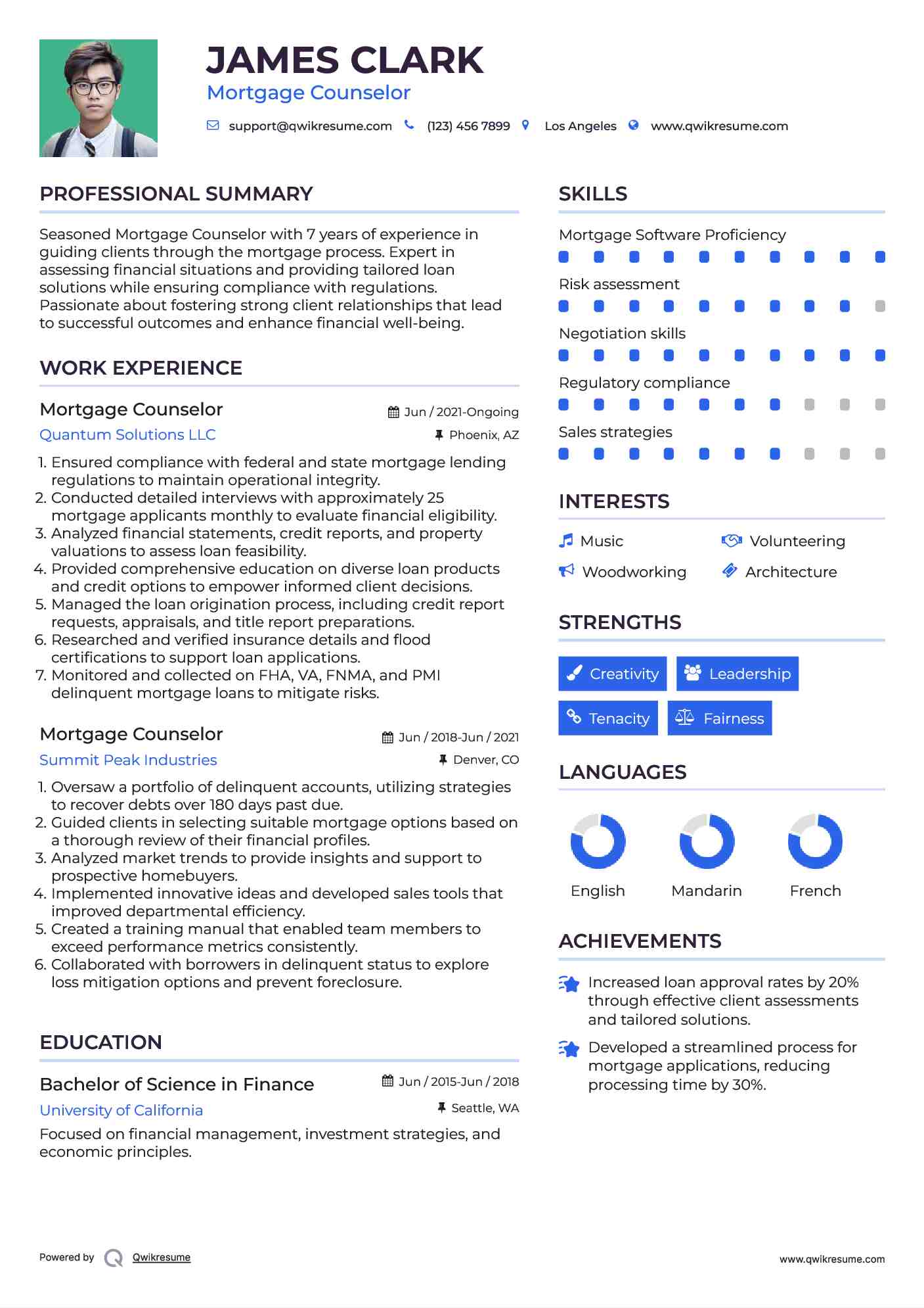 Mortgage Counselor Resume Model
