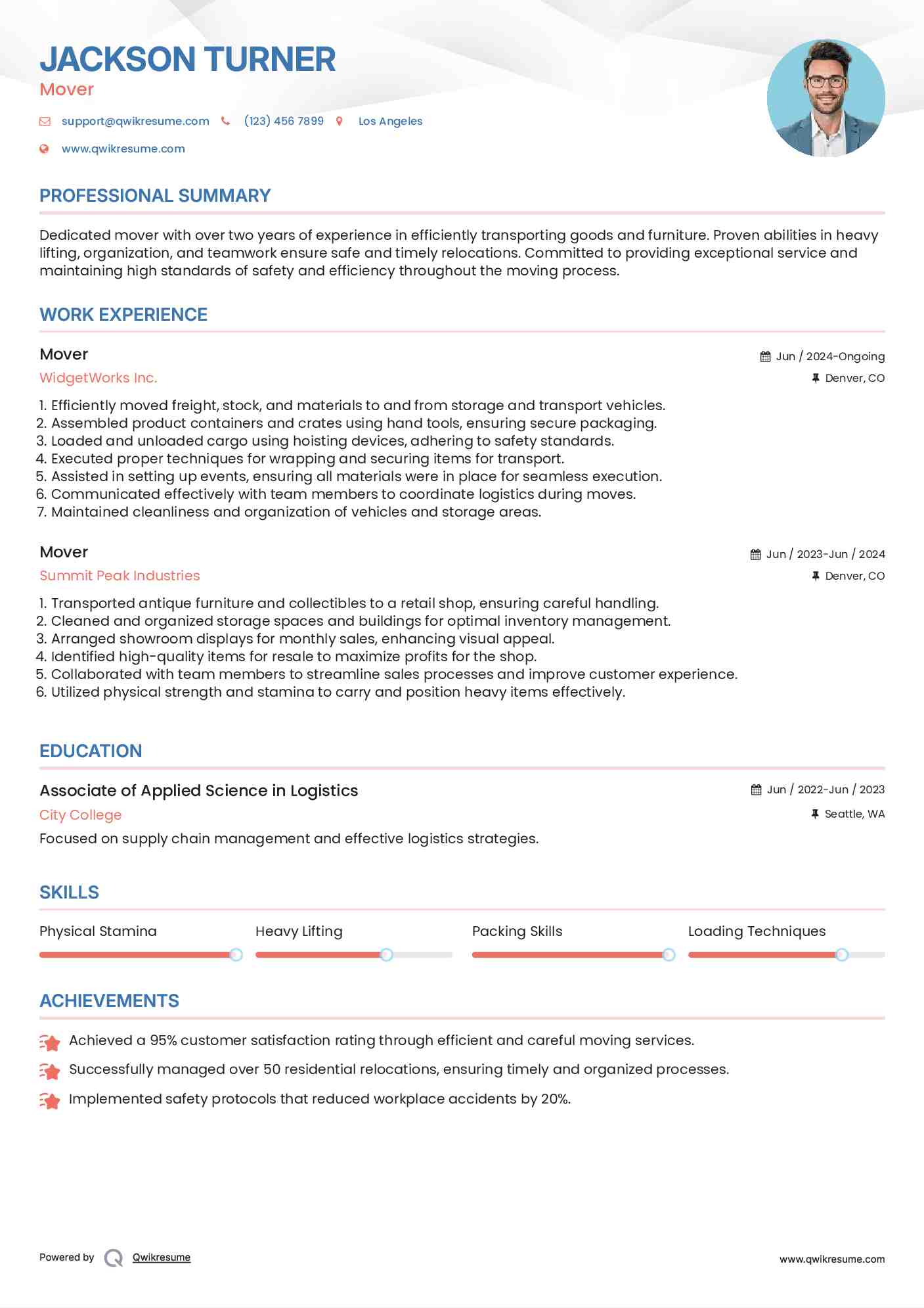 10 Mover Resume Samples amp Templates - Mover 1575799620 Pdf 