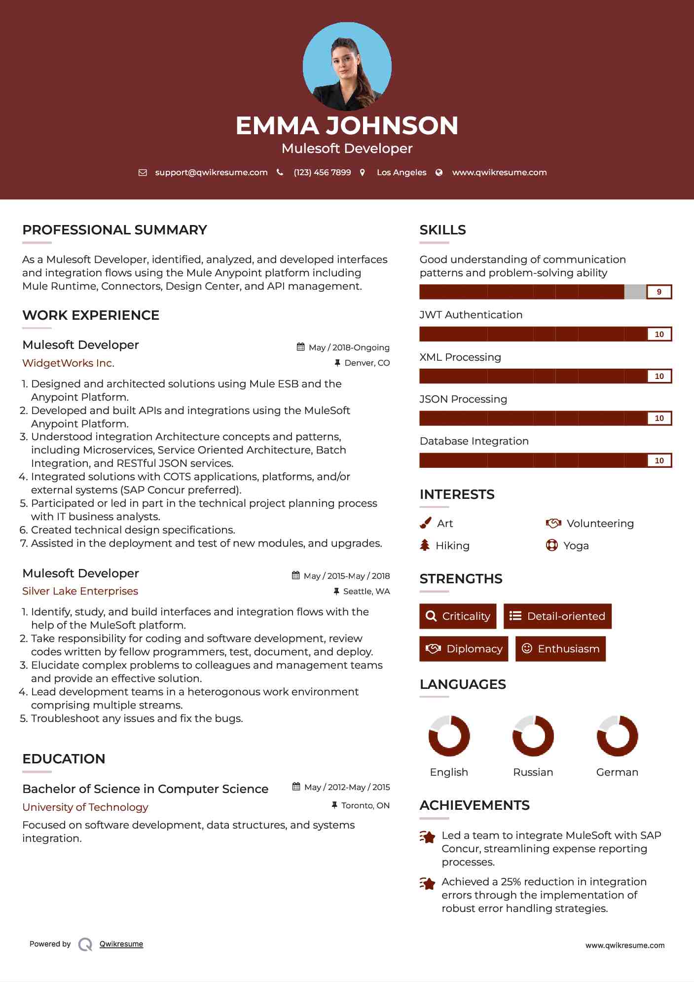 Mulesoft Developer Resume Template