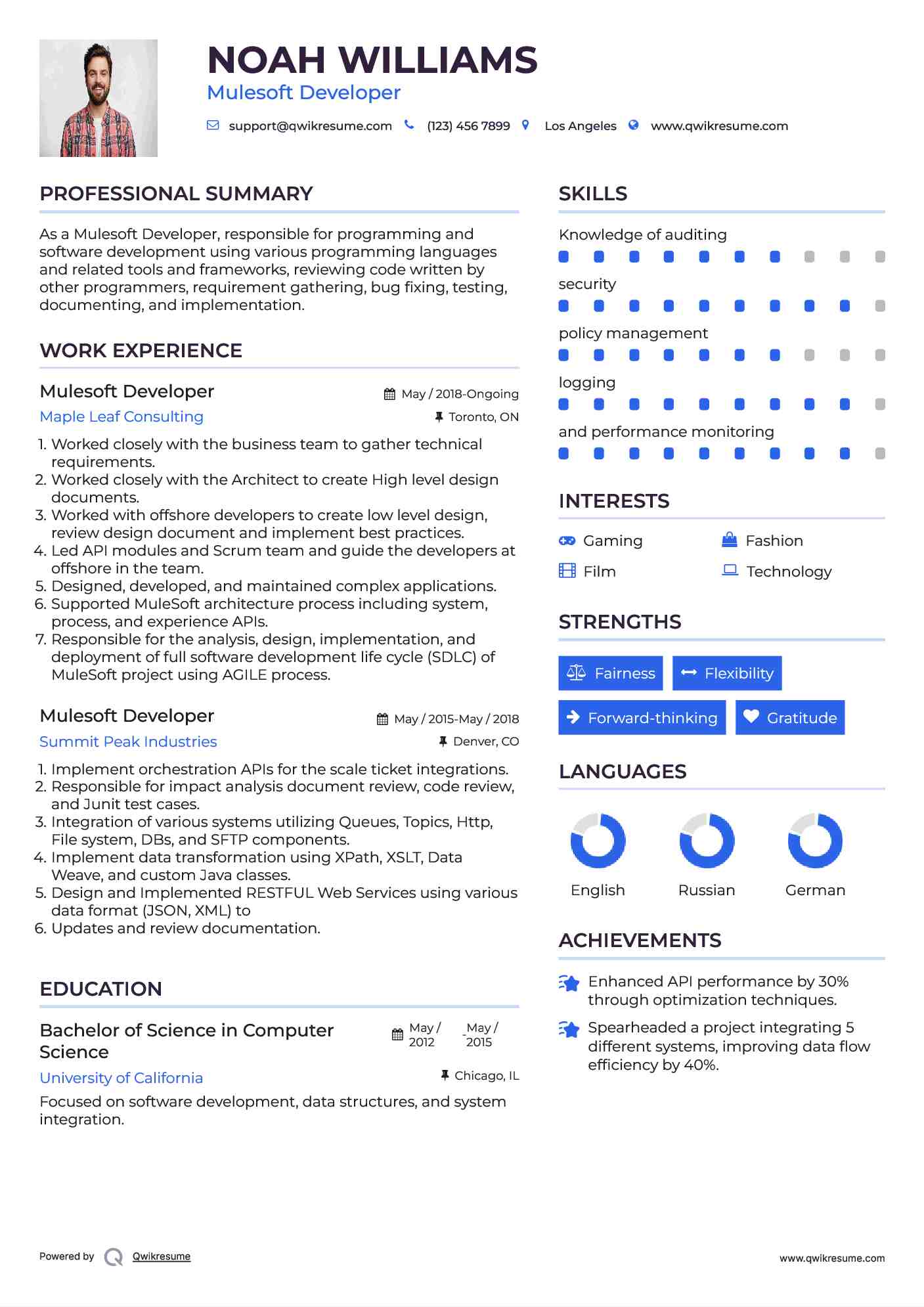 Mulesoft Developer Resume Template