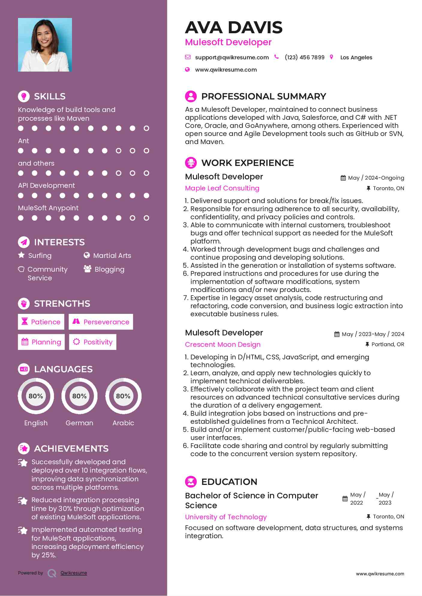 Mulesoft Developer Resume Model