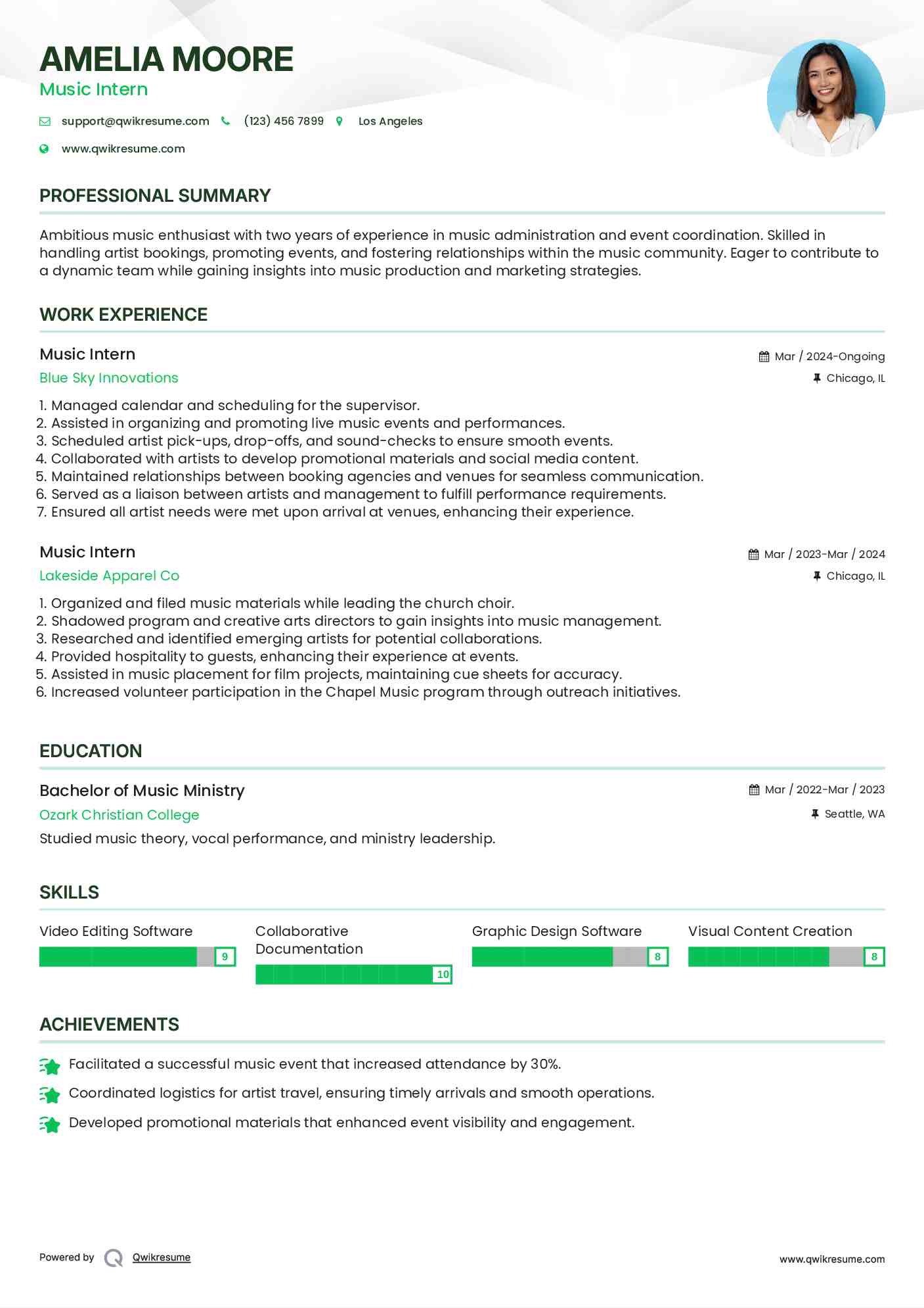 10 Music Intern Resume Samples - Music Intern 1661535041 Pdf 