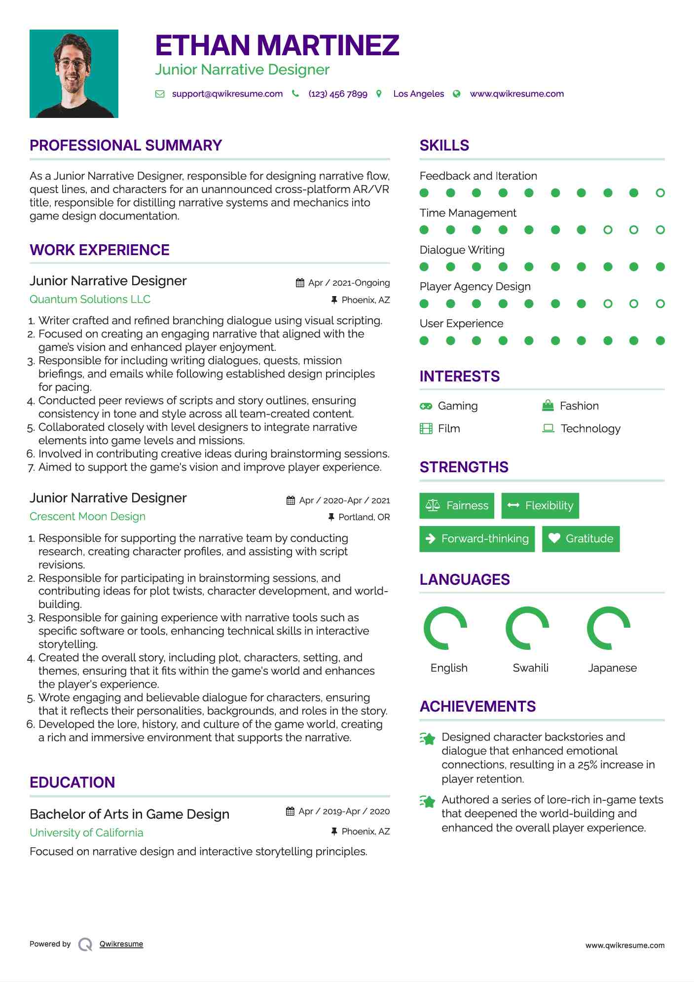 10 Narrative Designer Resume Samples - Narrative Designer 1728479456 Pdf 