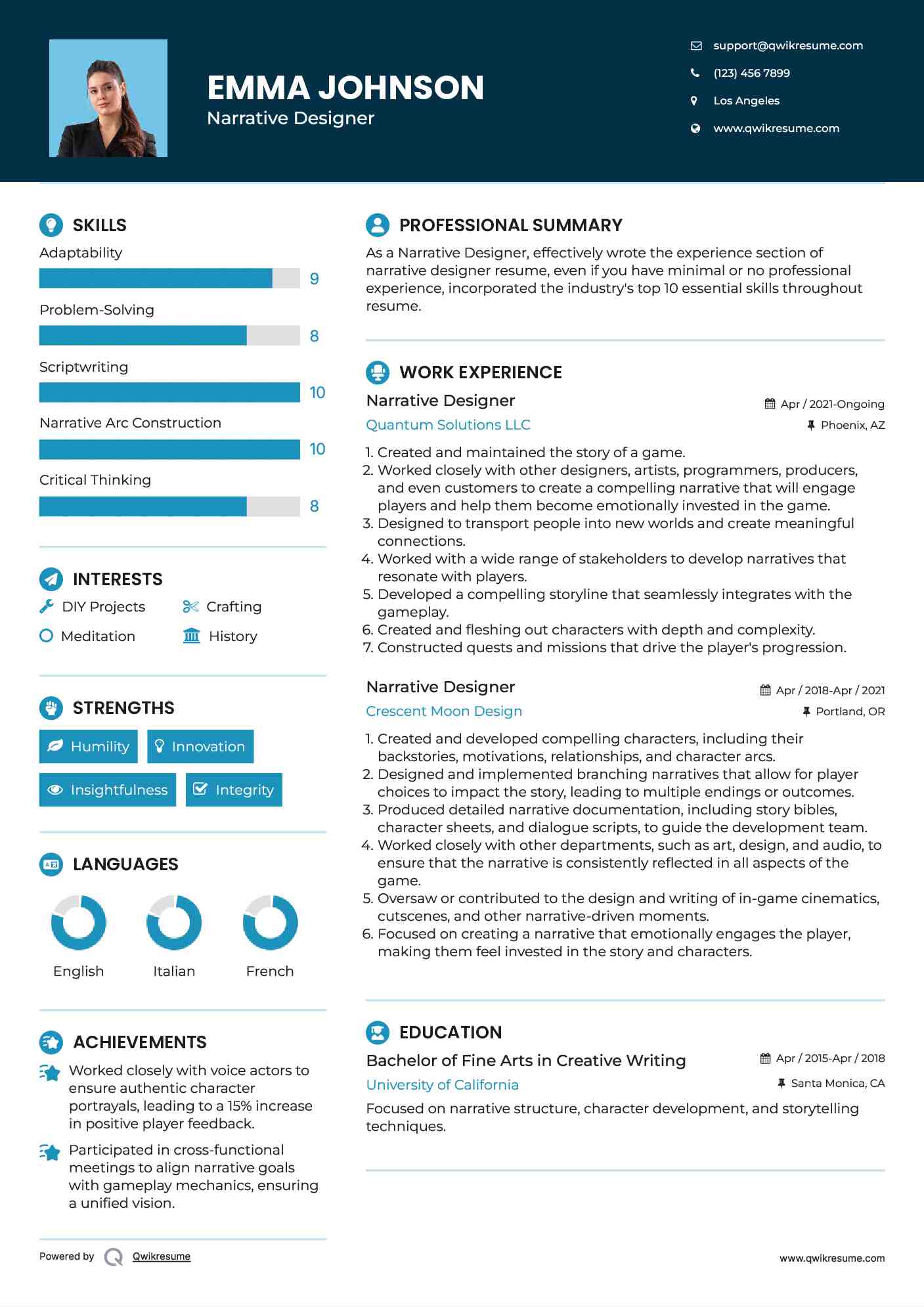 10 Narrative Designer Resume Samples - Narrative Designer 1728479649 Pdf 