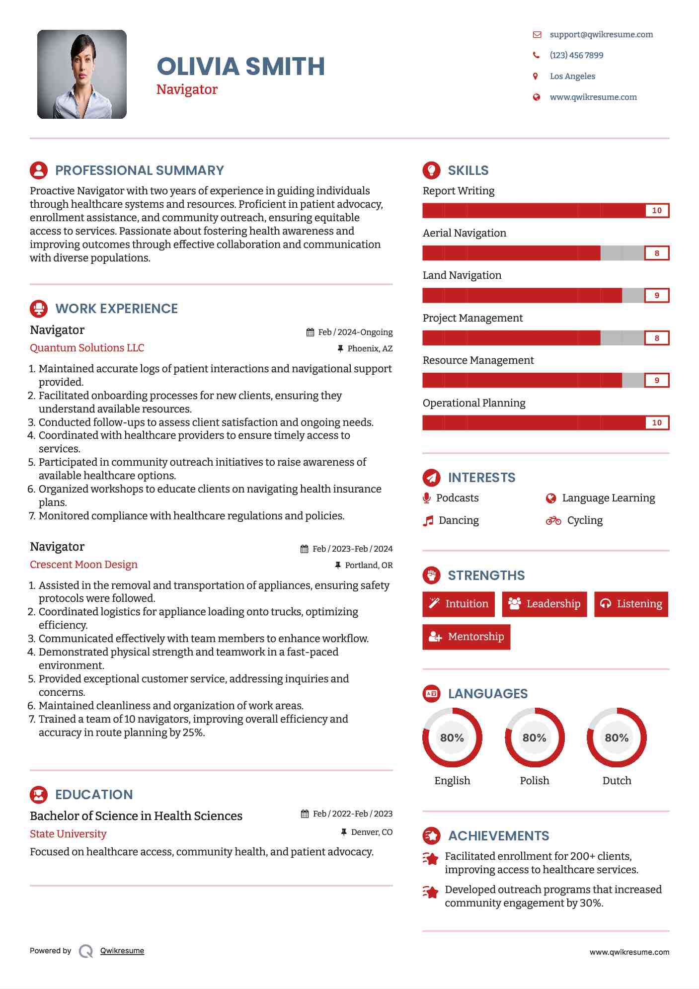 Navigator Resume Format
