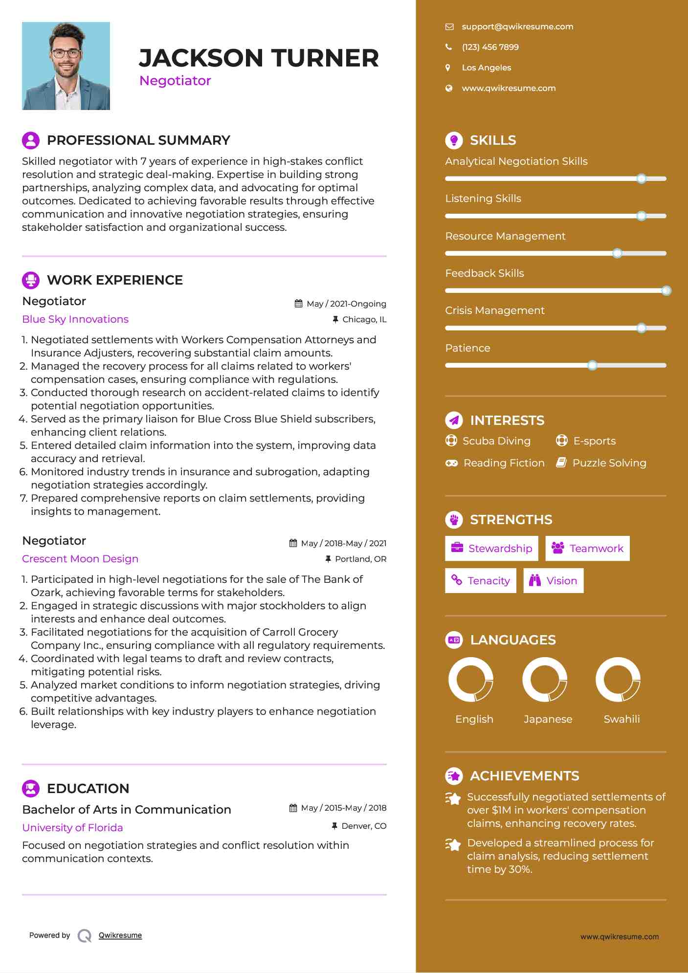 Negotiator Resume Samples QwikResume Negotiator Resume Samples QwikResume