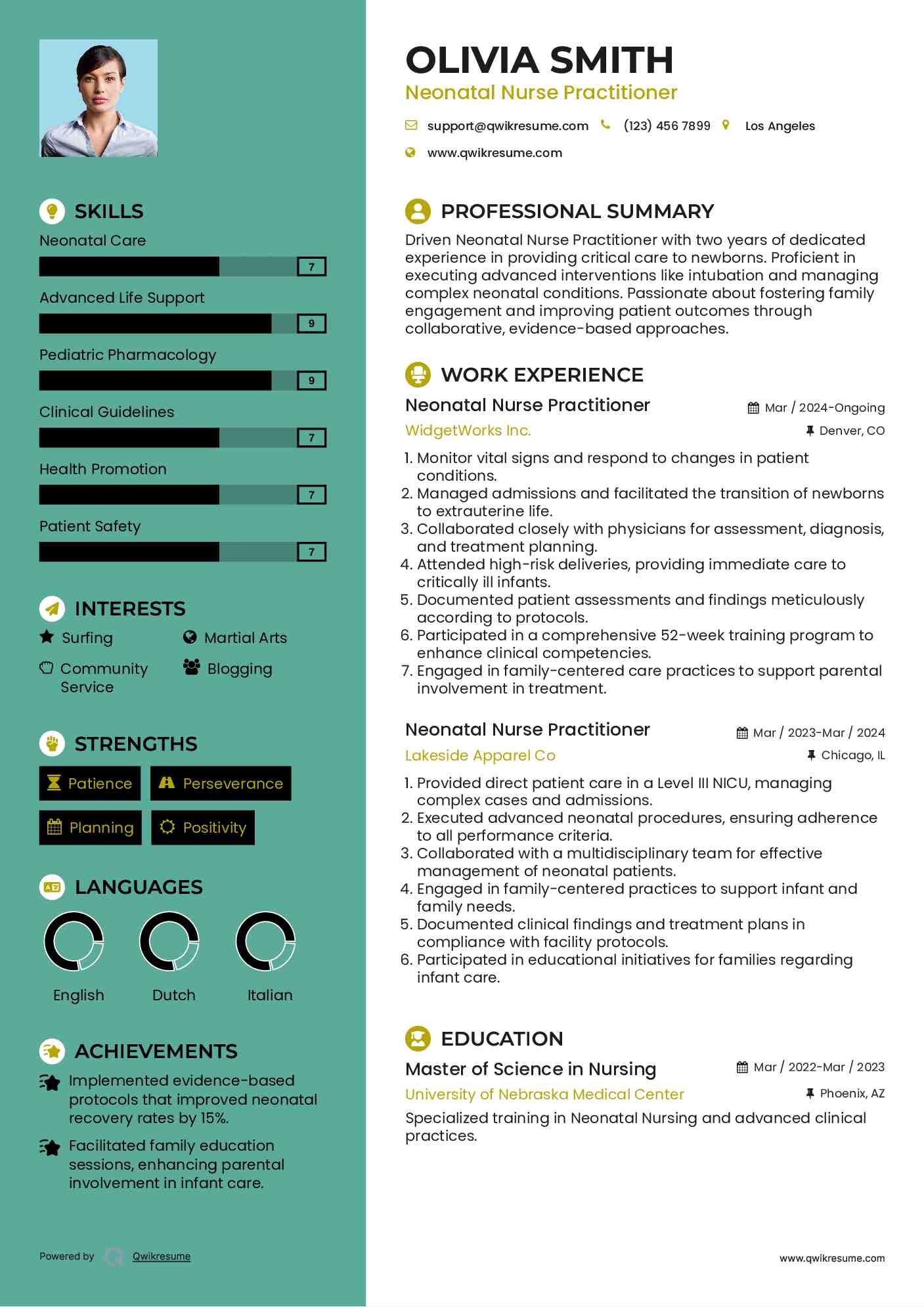 Neonatal Nurse Practitioner Resume Format