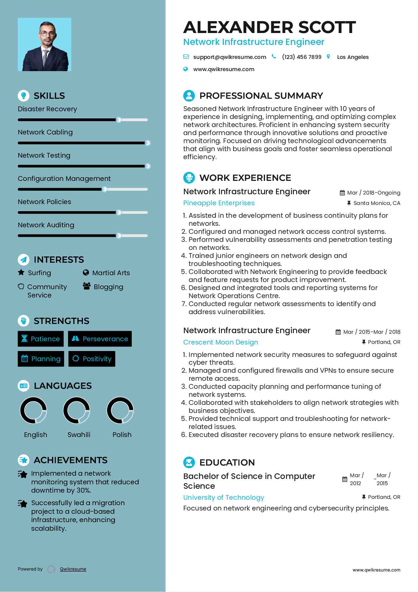 Network Infrastructure Engineer Resume Model