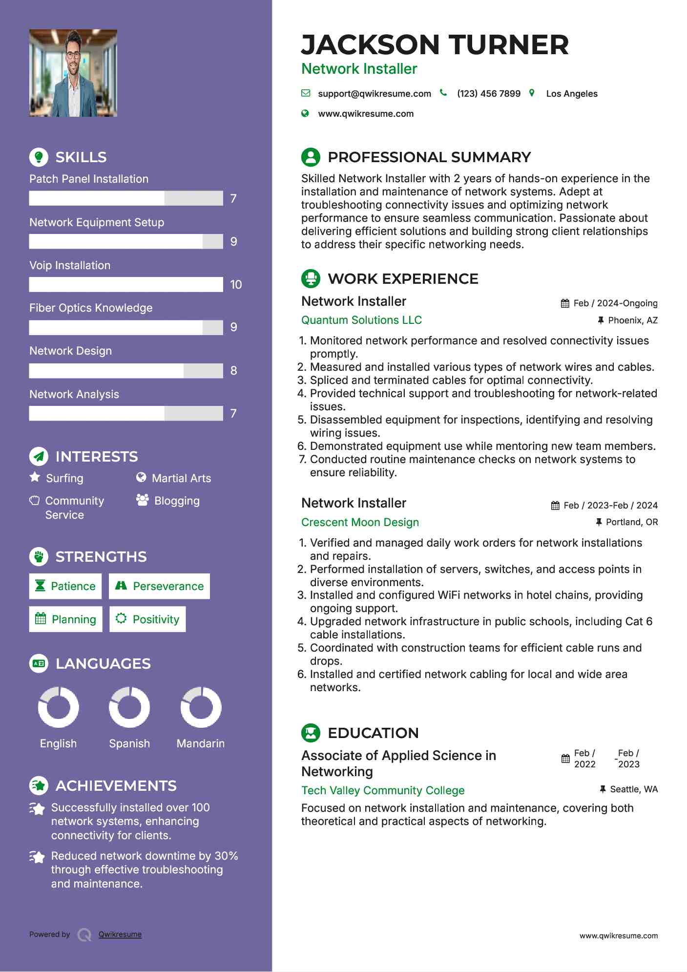 Network Installer Resume Format