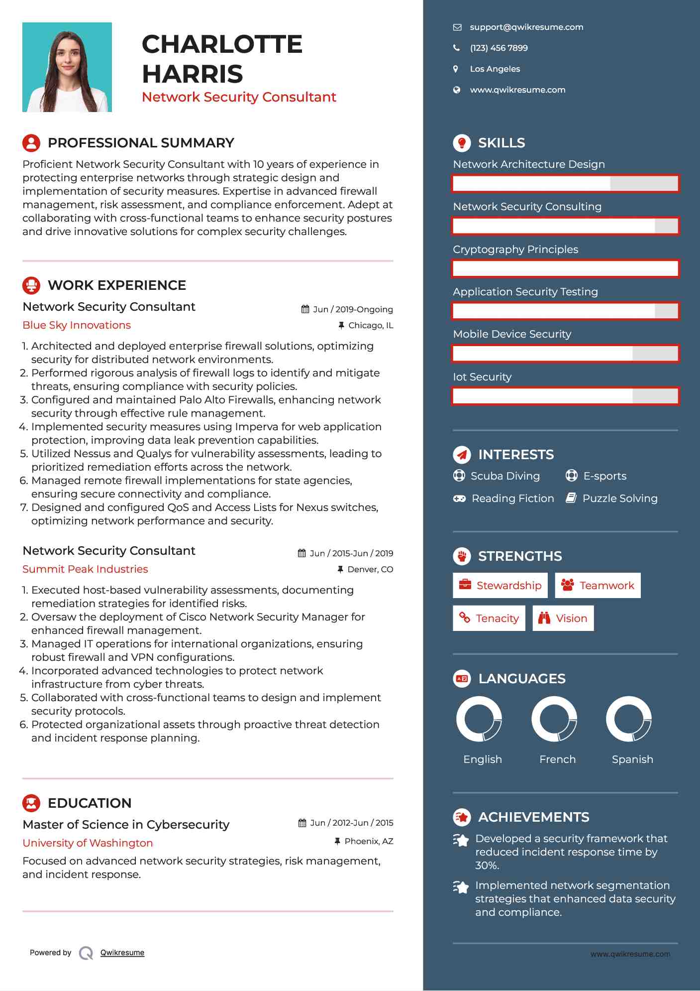 Network Security Consultant Resume Sample
