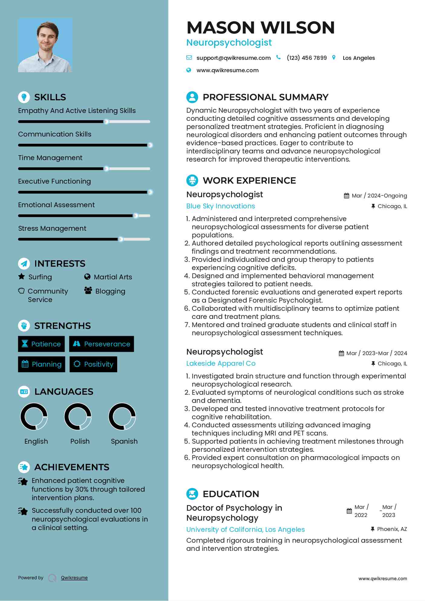 Neuropsychologist Resume Template