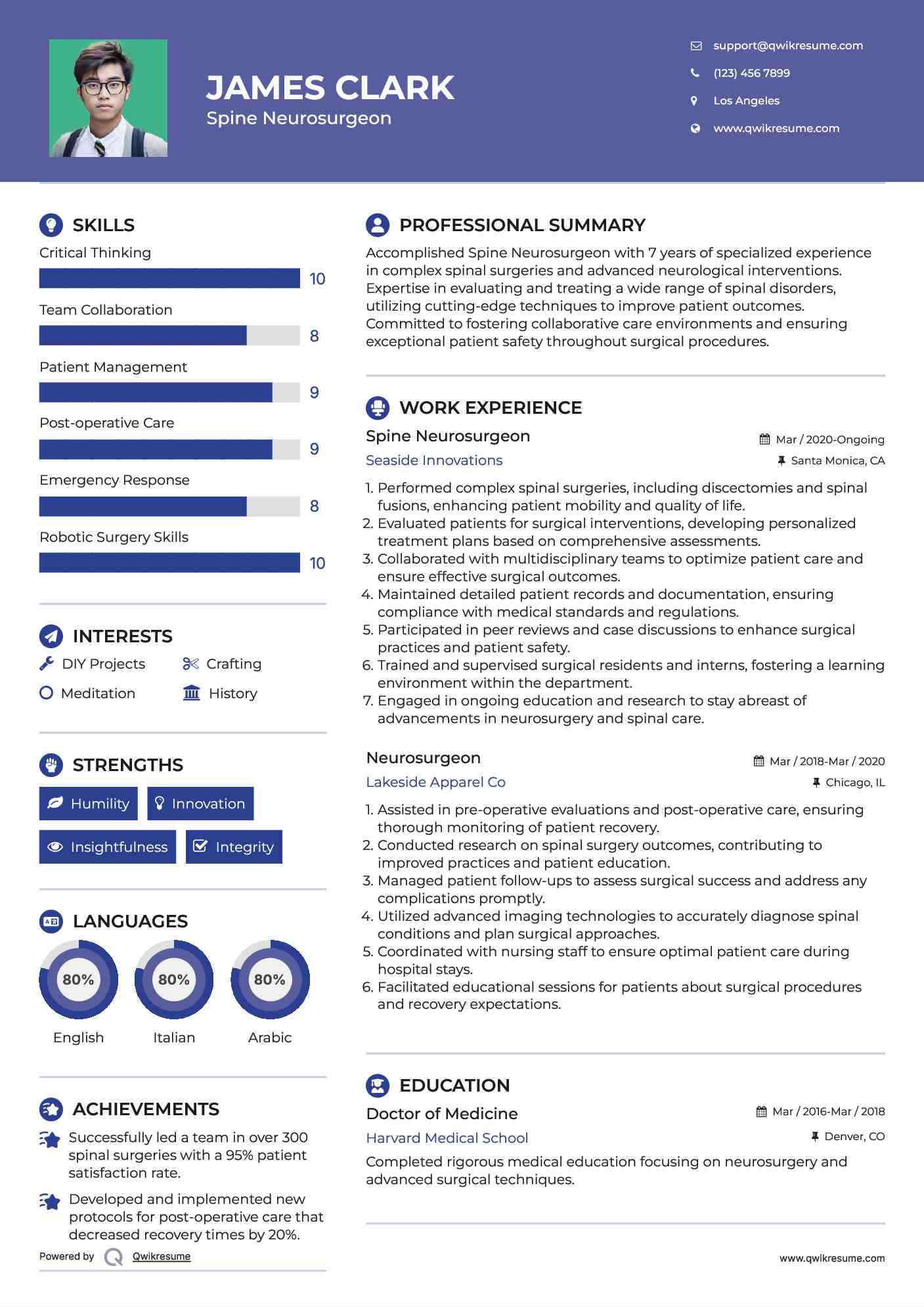 Spine Neurosurgeon
 Resume Model
