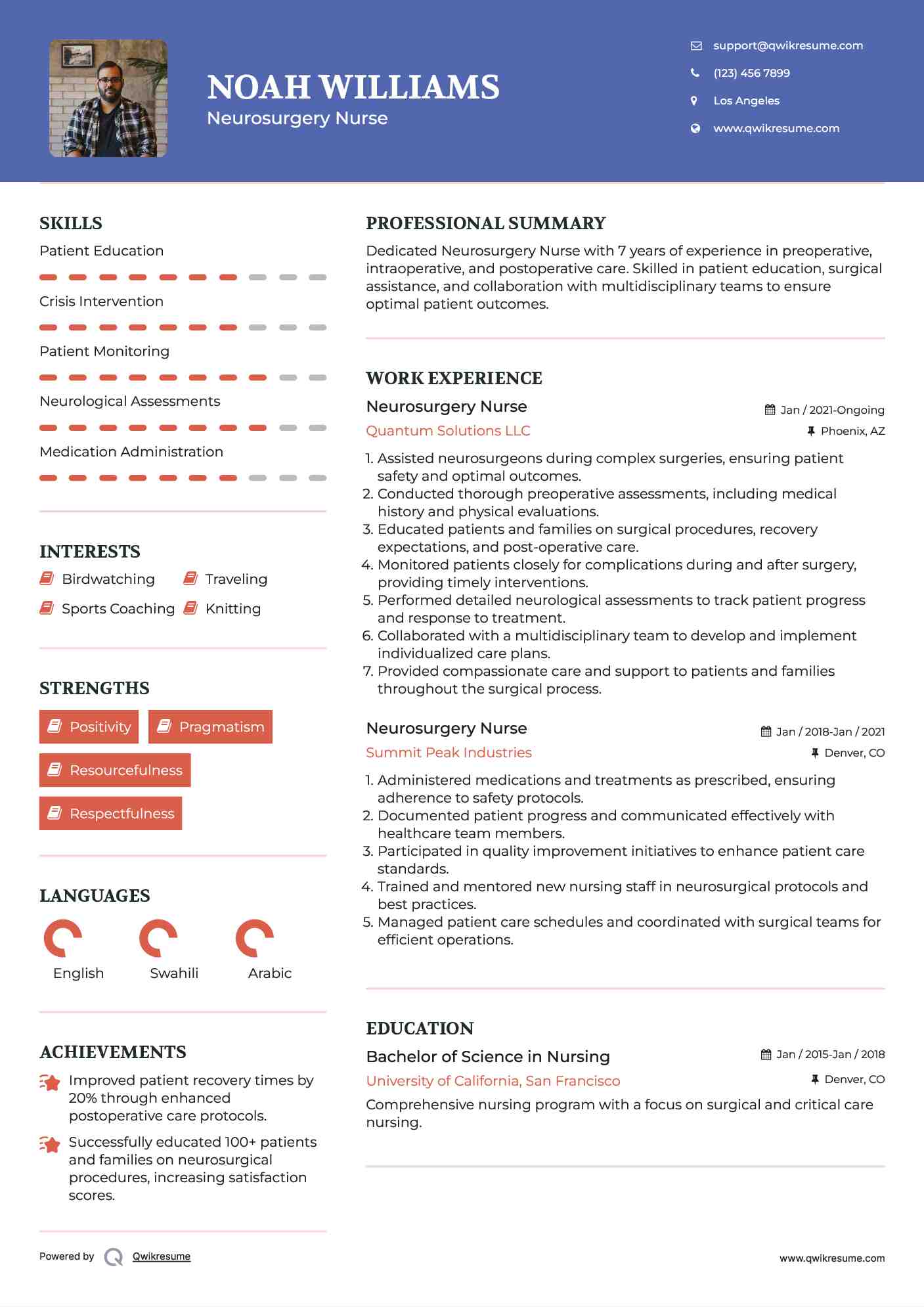 Neurosurgery Nurse Resume Template