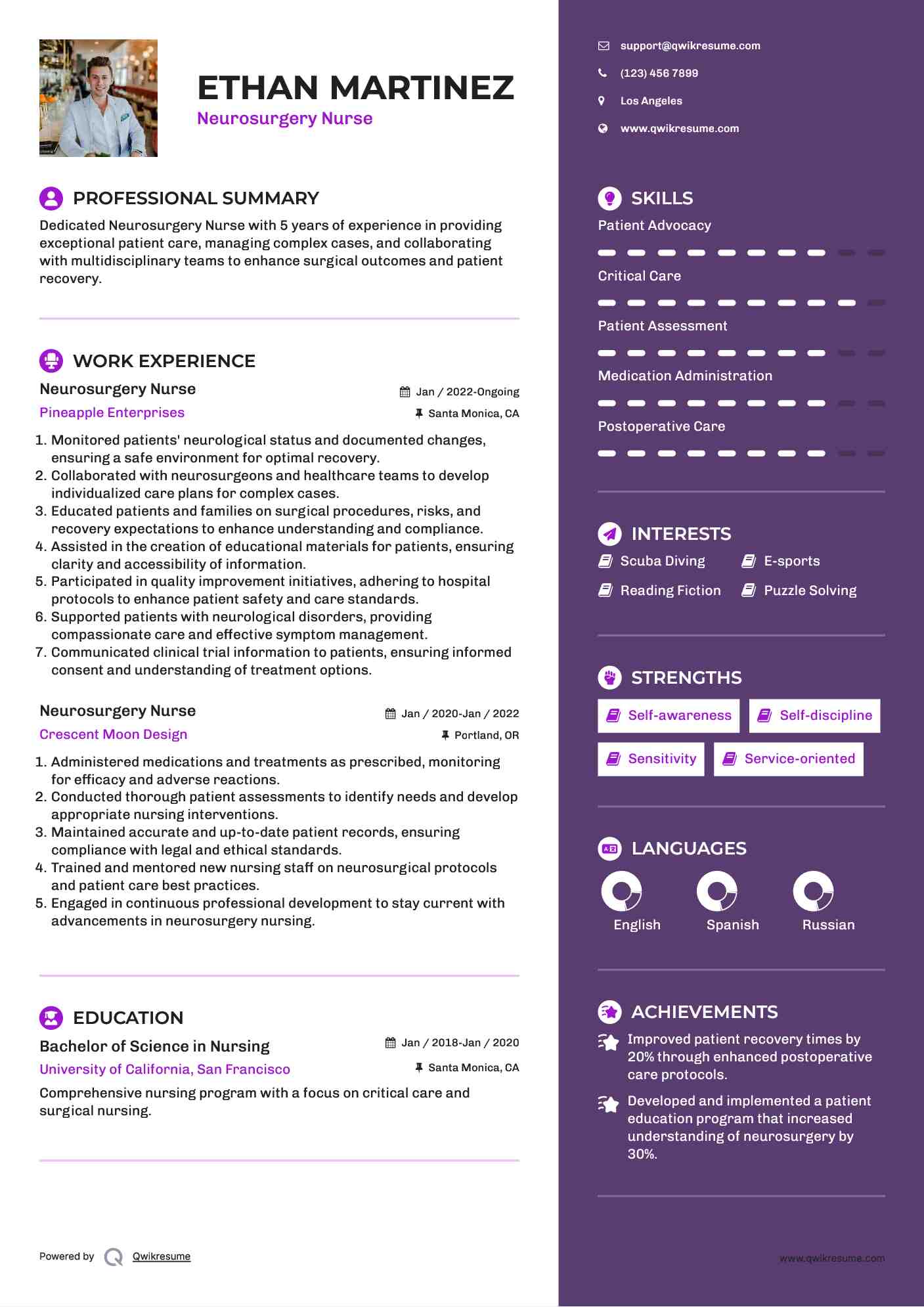 Neurosurgery Nurse Resume Format