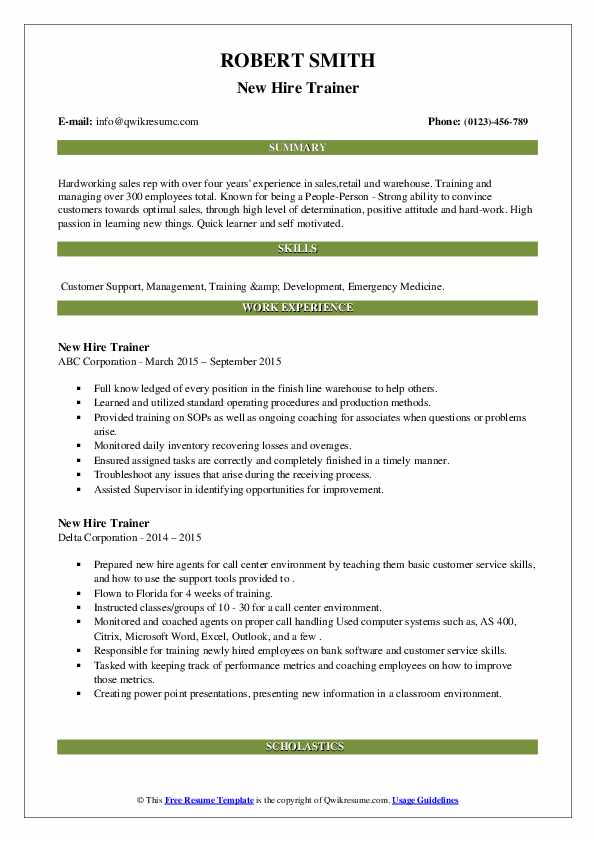 New Hire Trainer Resume Samples - New Hire Trainer 1661318656 Pdf