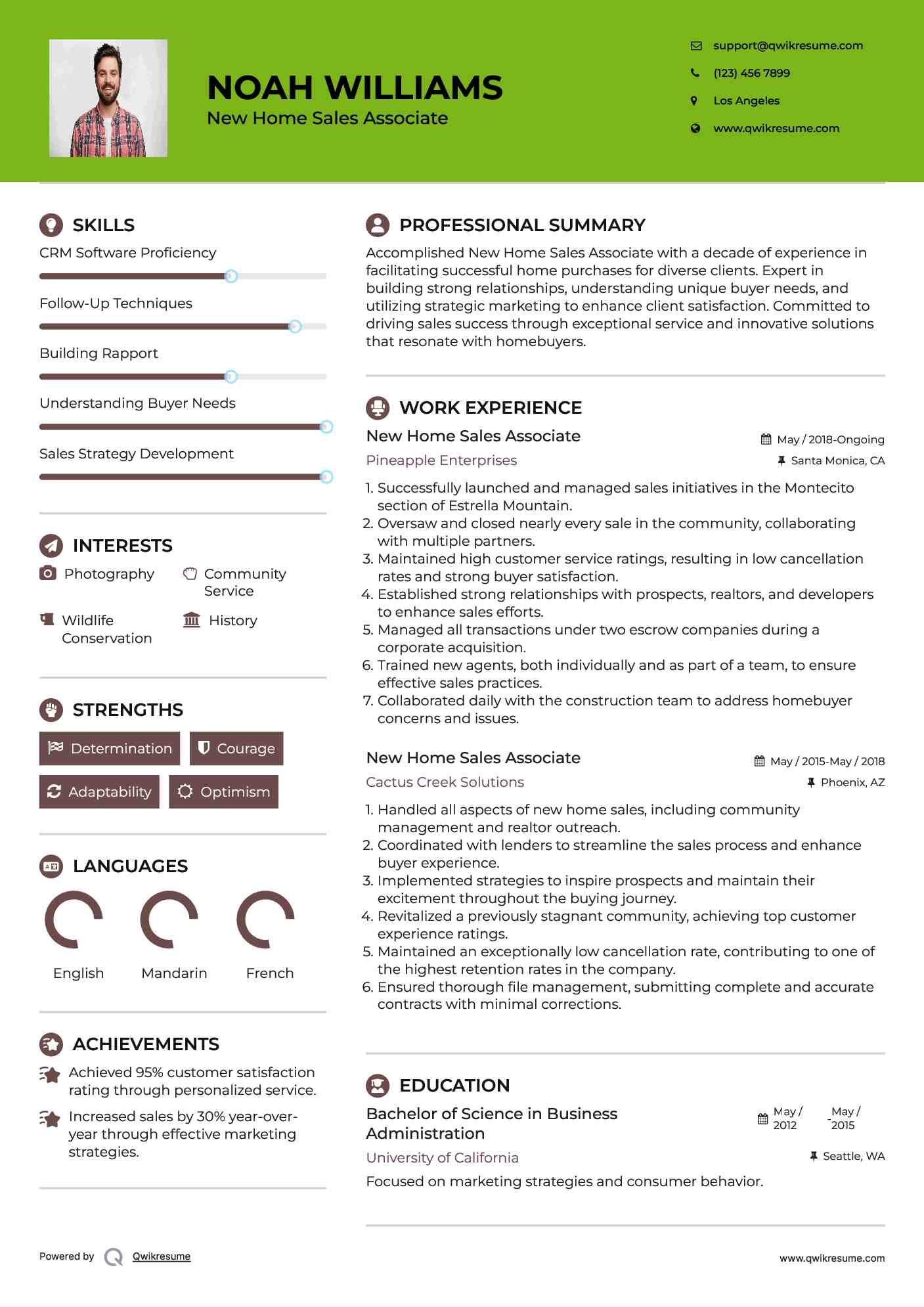 New Home Sales Associate Resume Sample