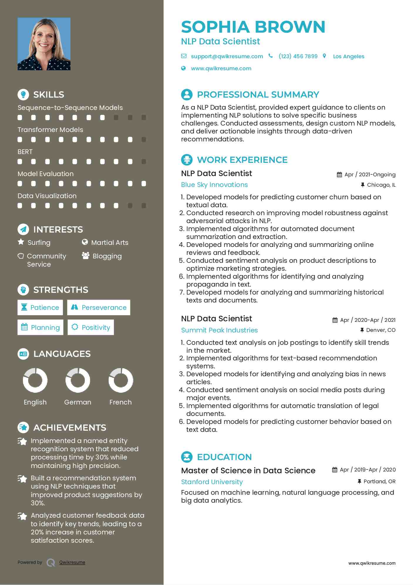 NLP Data Scientist Resume Model