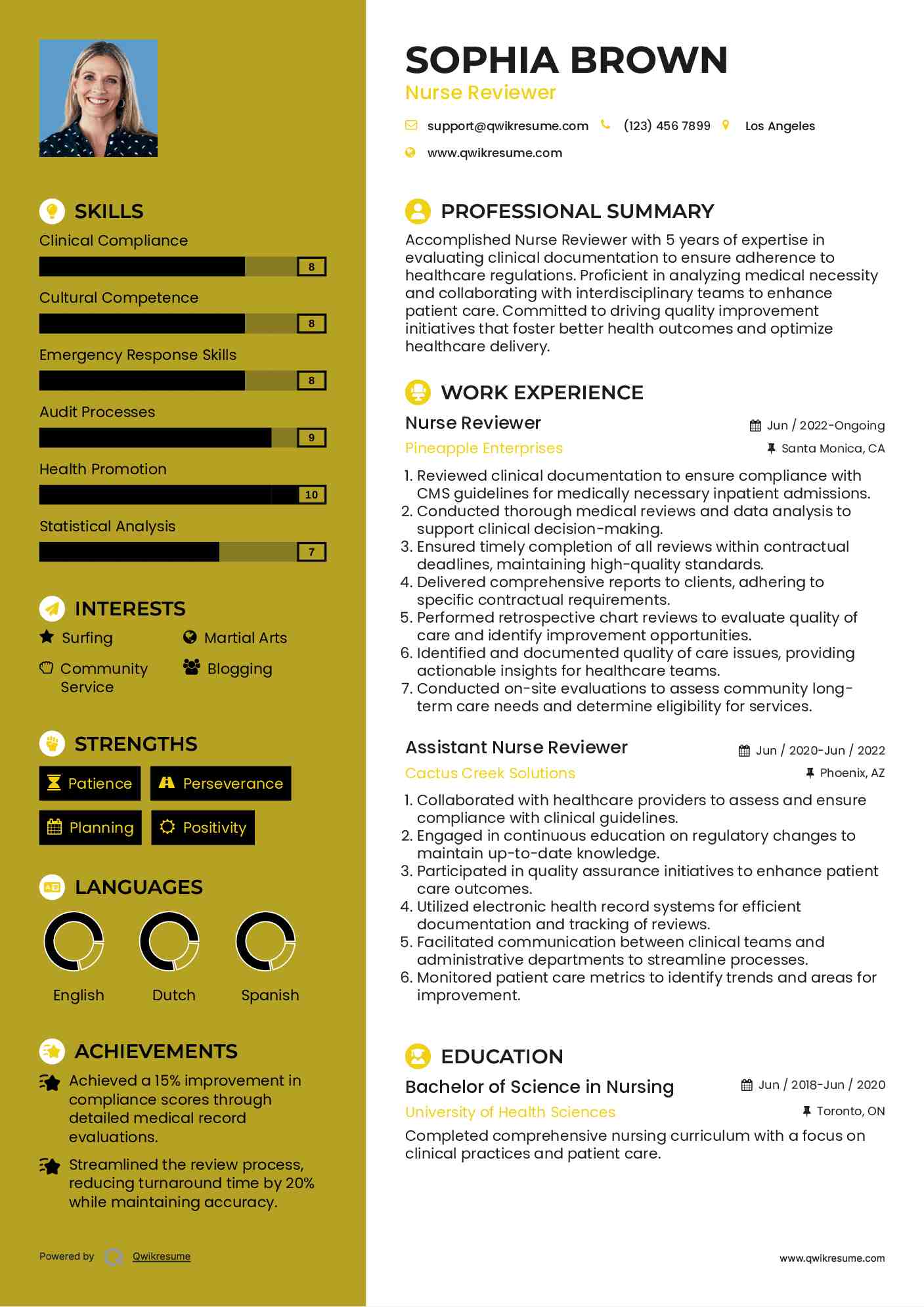 Nurse Reviewer Resume Template