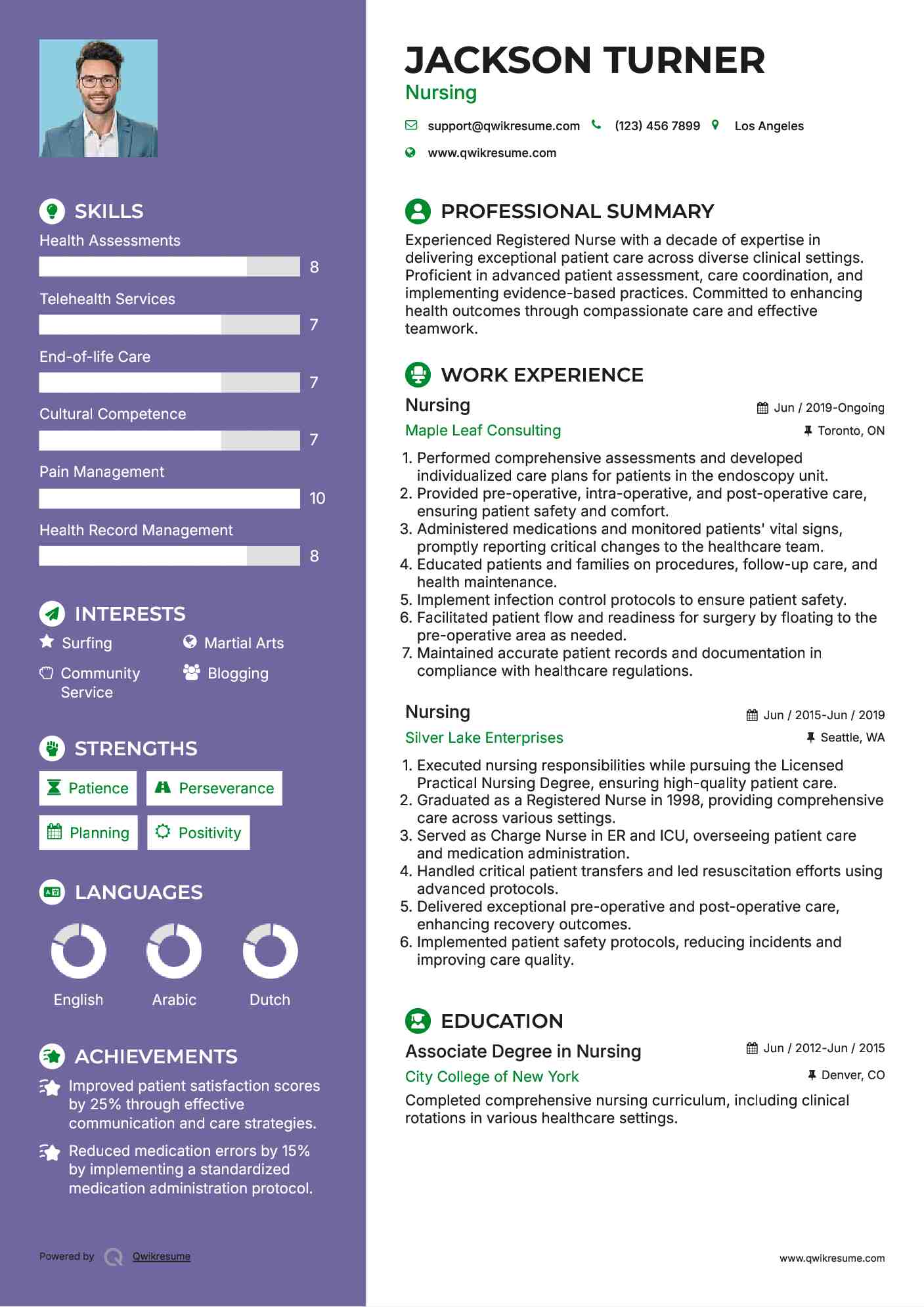 Nursing Resume Model