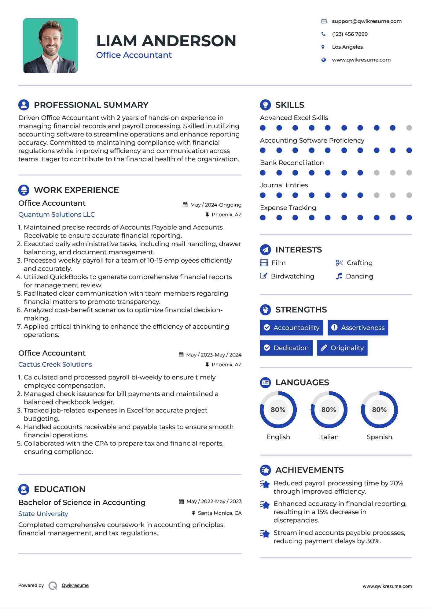 Office Accountant Resume Sample