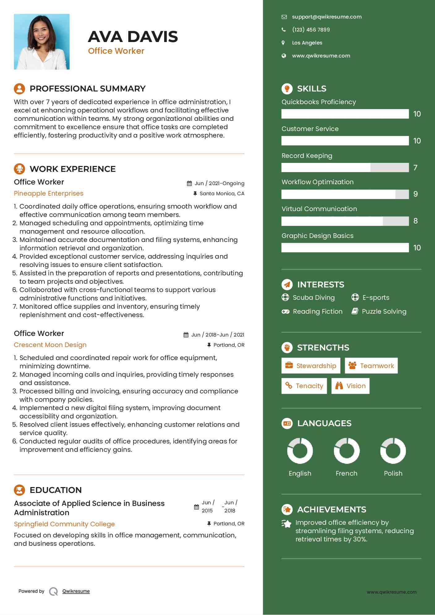 office worker resume samples qwikresume office worker resume