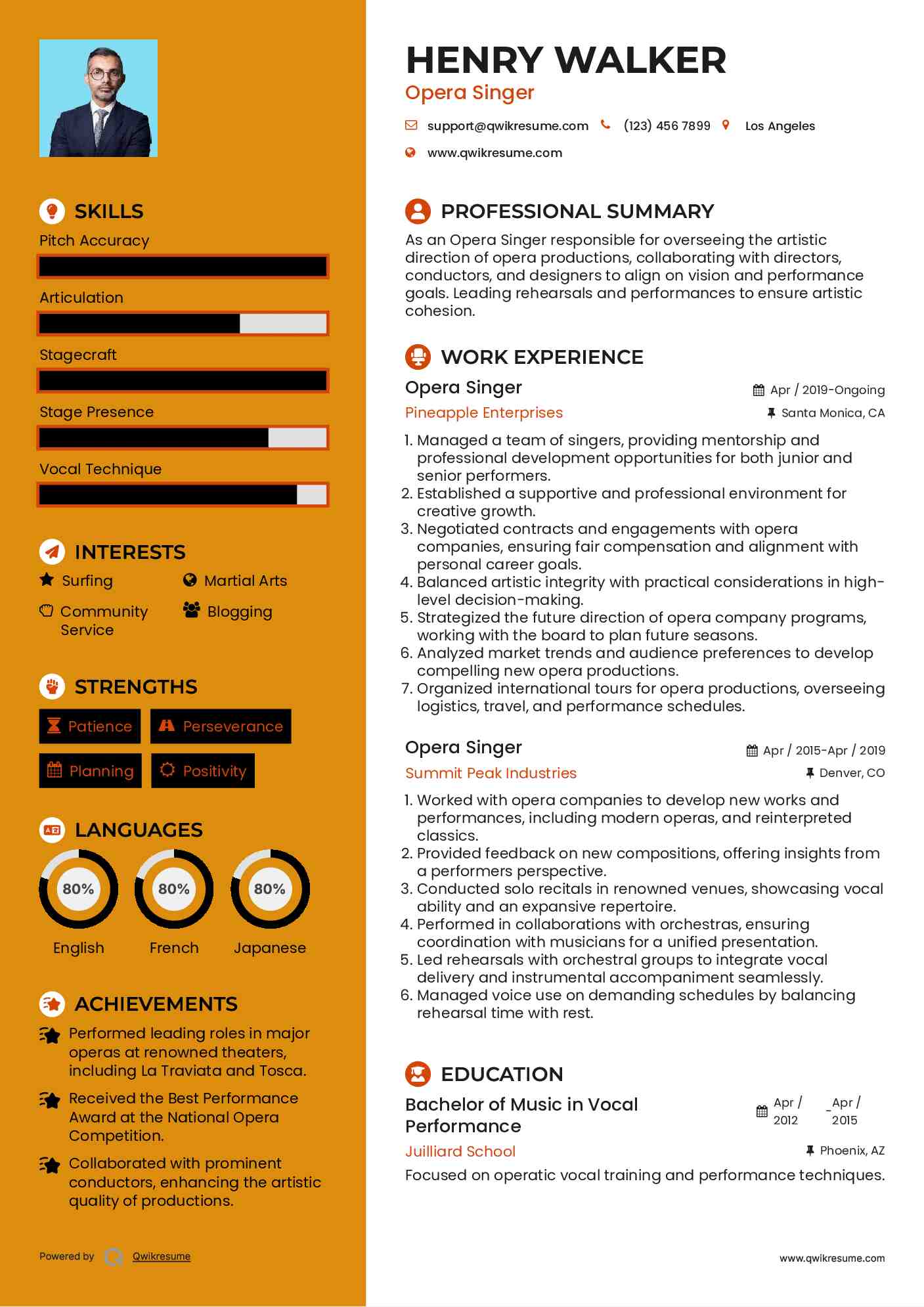 10 Opera Singer Resume Samples - Opera Singer 1732785883 Pdf