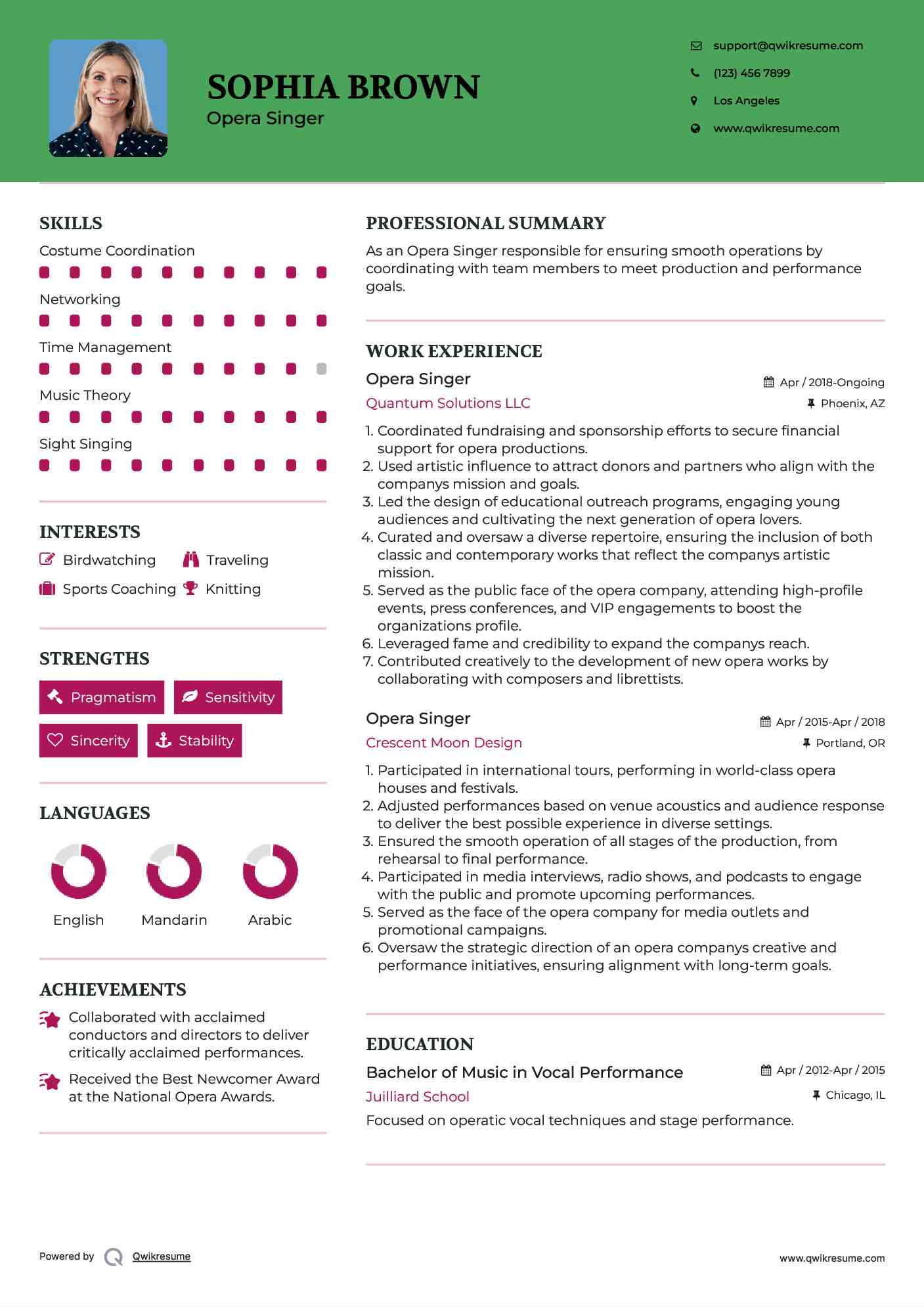 10 Opera Singer Resume Samples - Opera Singer 1732785968 Pdf
