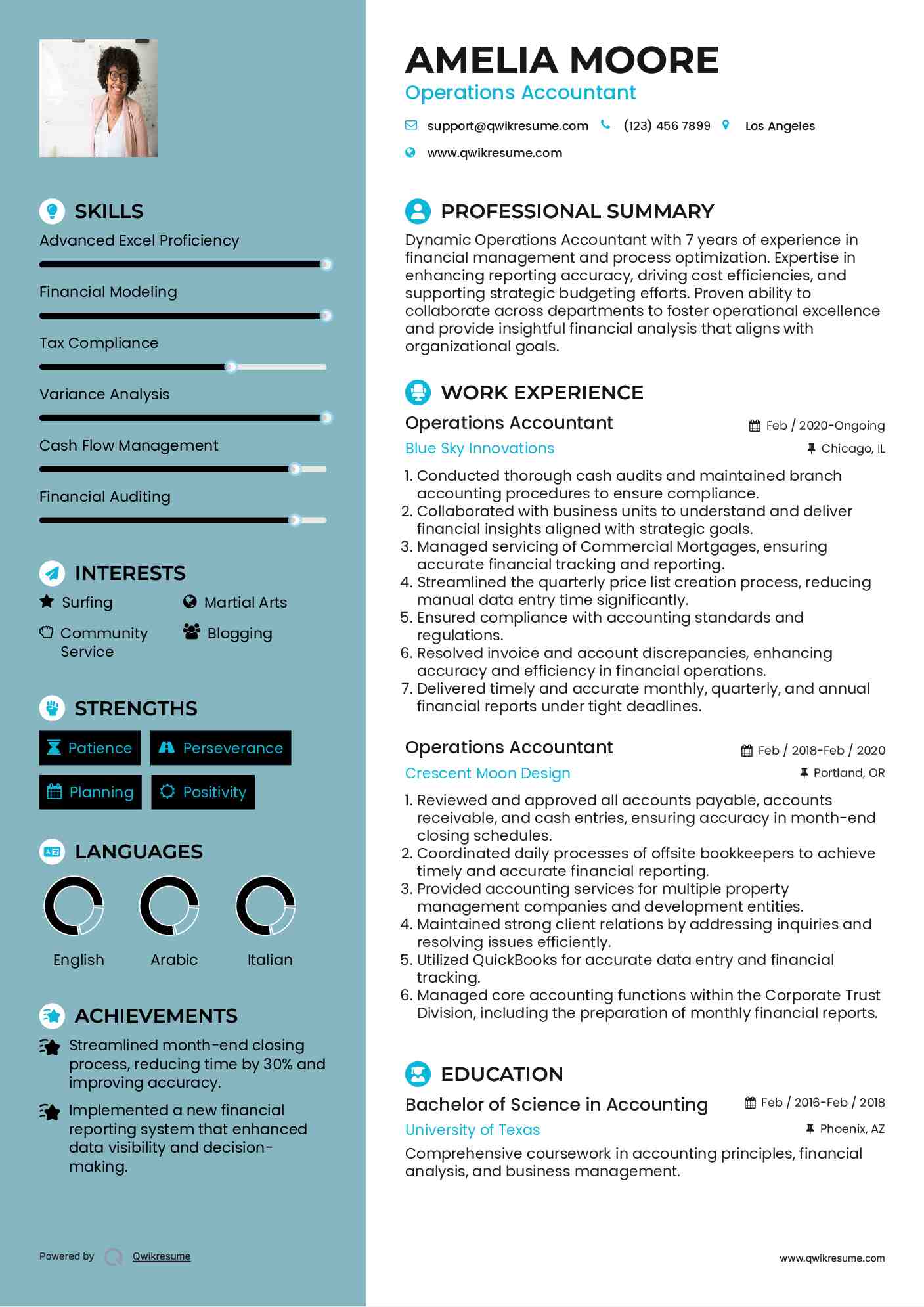 Operations Accountant Resume Template