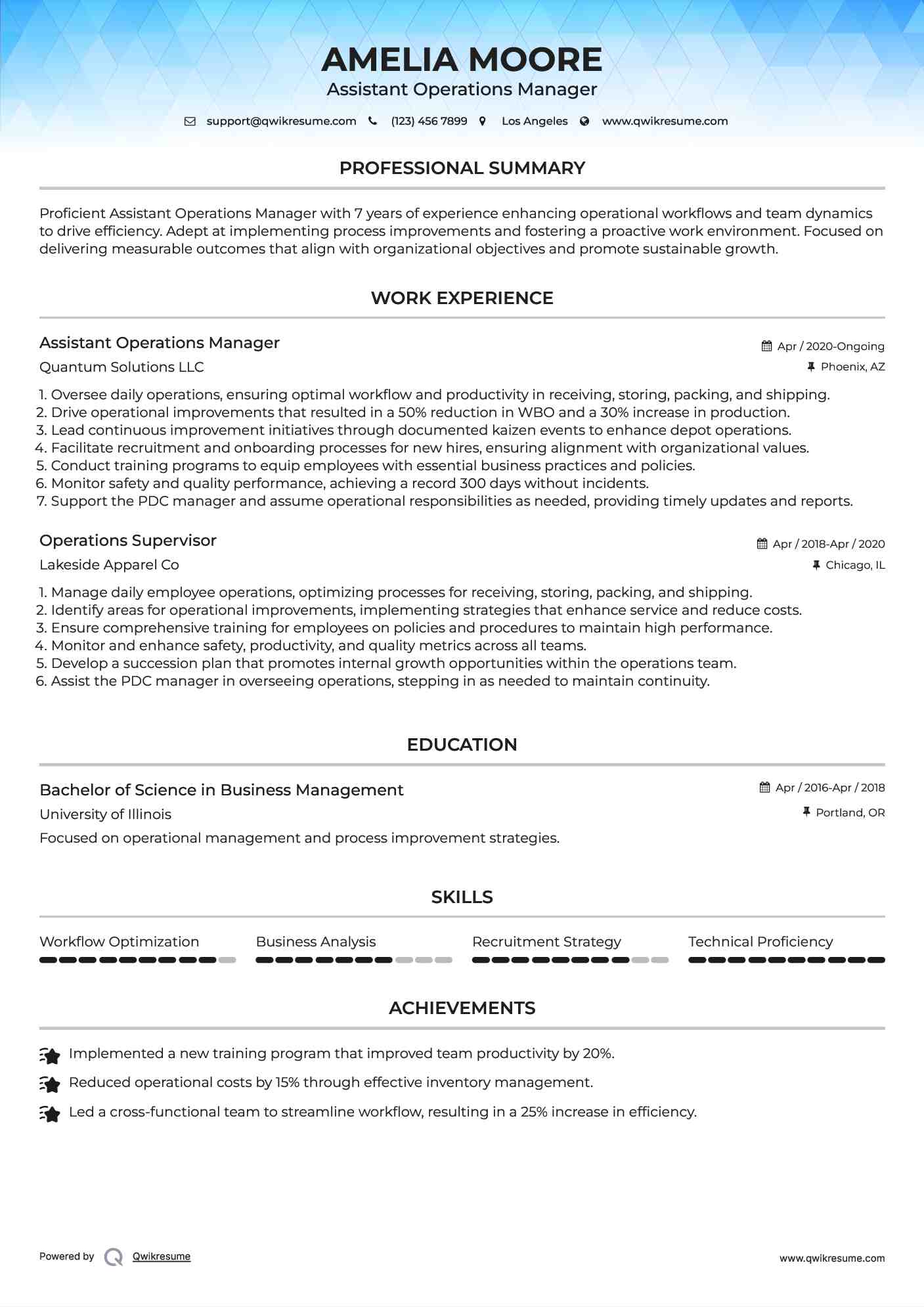 10+ Operations Manager Resume Samples & Templates for 2025