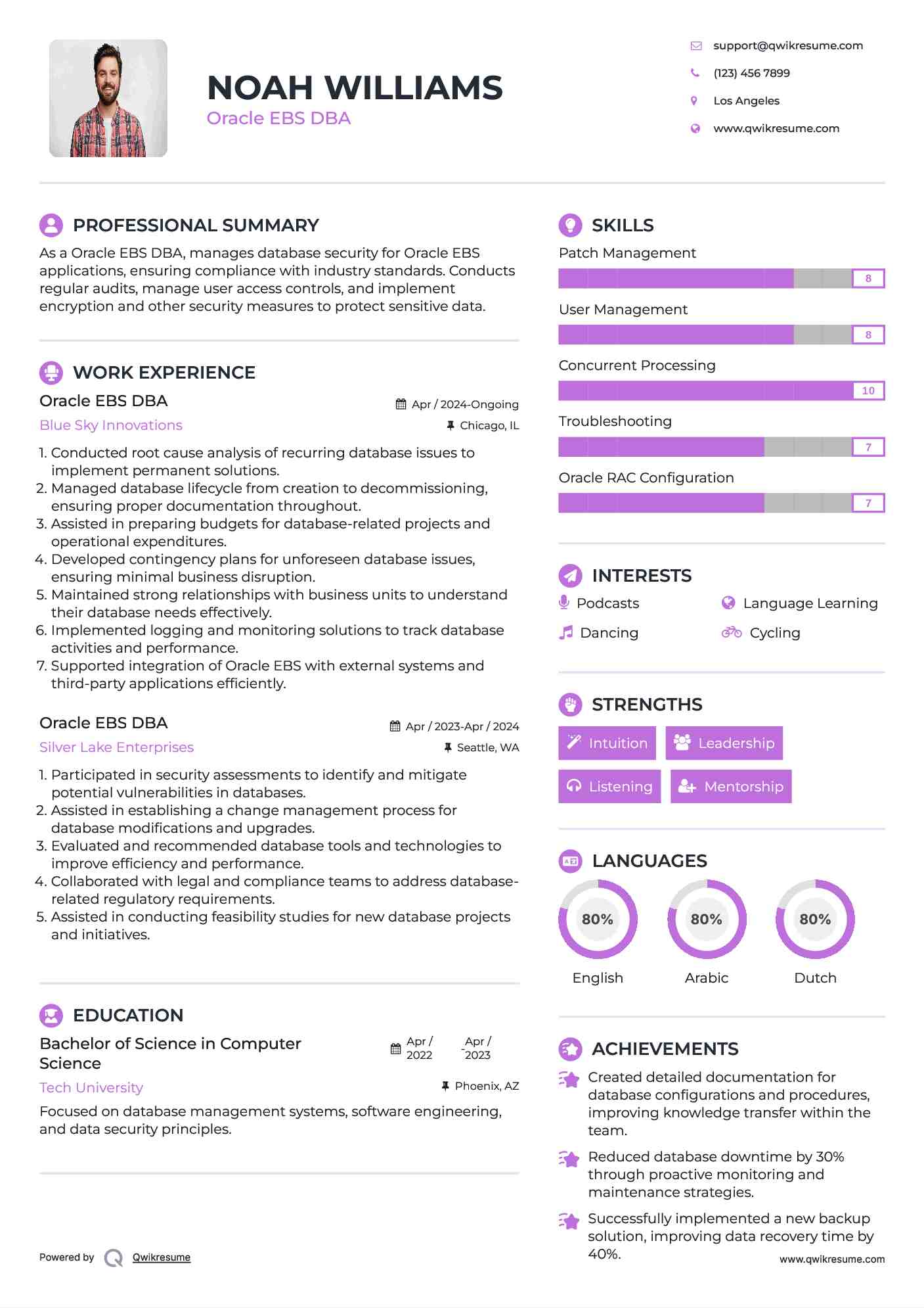 Oracle EBS DBA Resume Sample