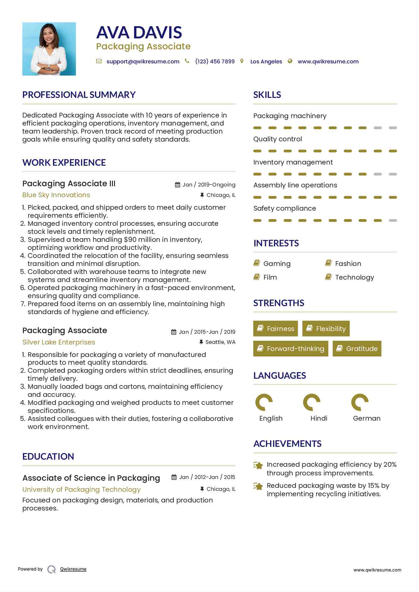 Packaging Yourself: The Targeted Resume [洋書] Packaging Operator Resume Samples | Velvet Jobs
